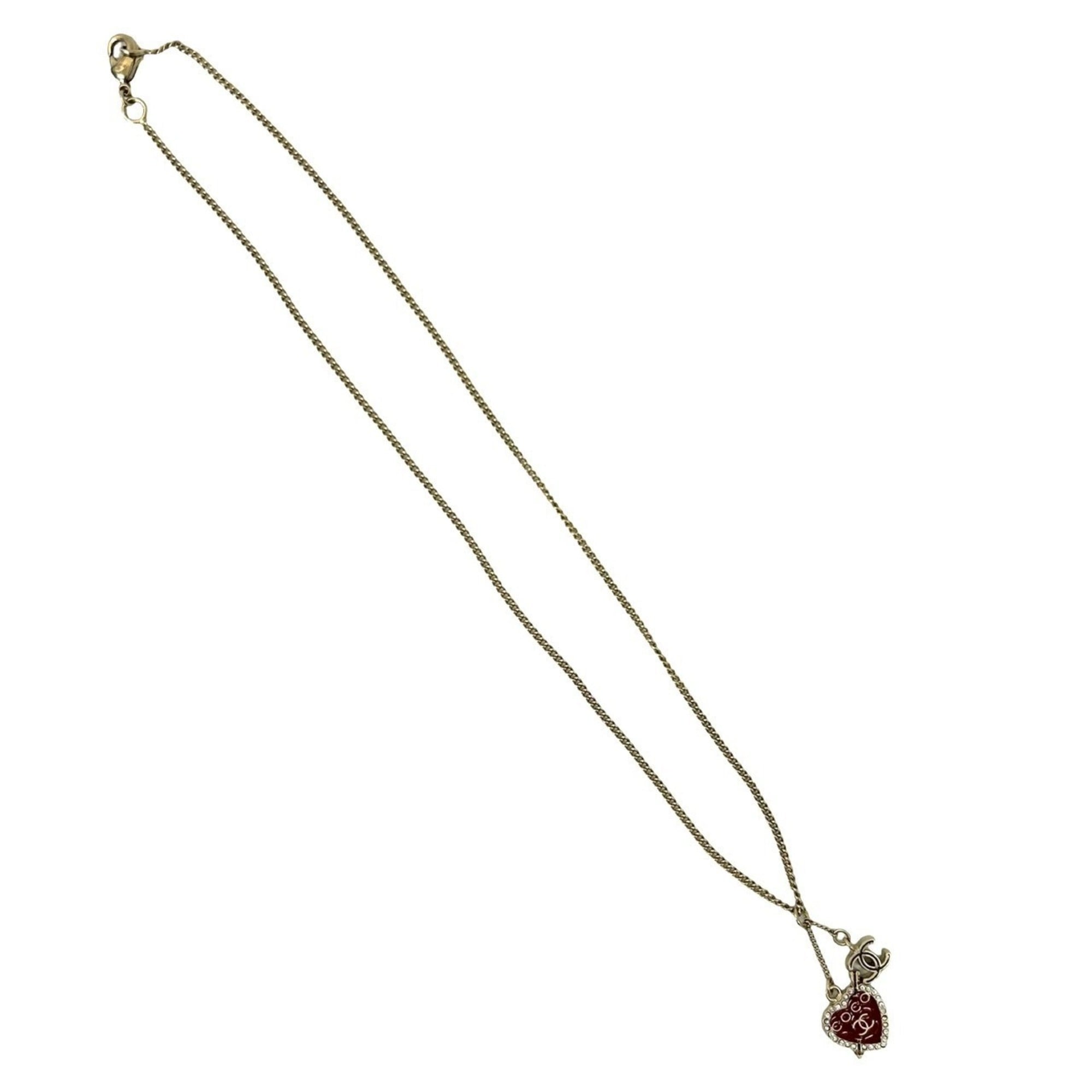CC Logo Heart Pendant Necklace Metal