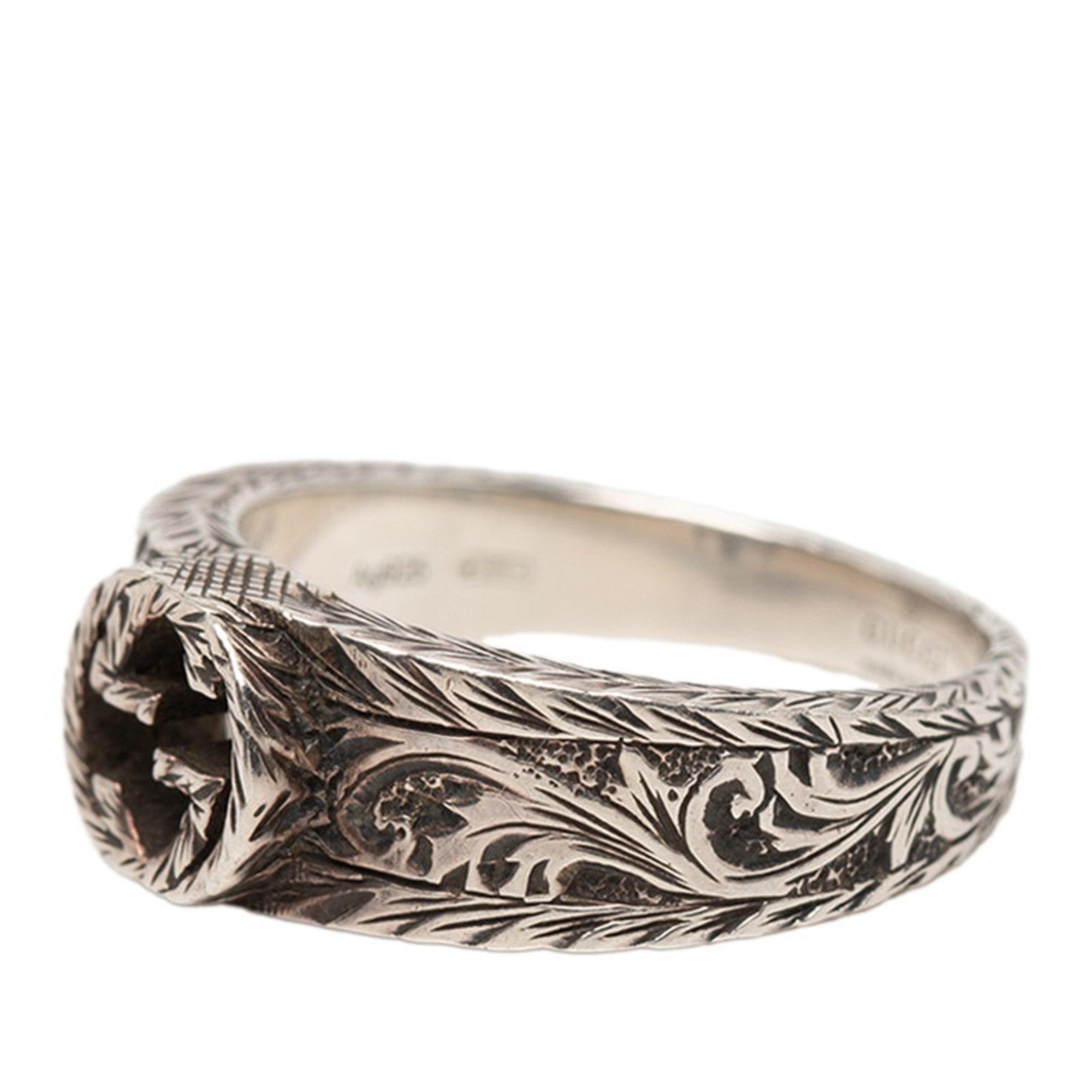 Interlocking G Arabesque Band Ring Sterling Silver