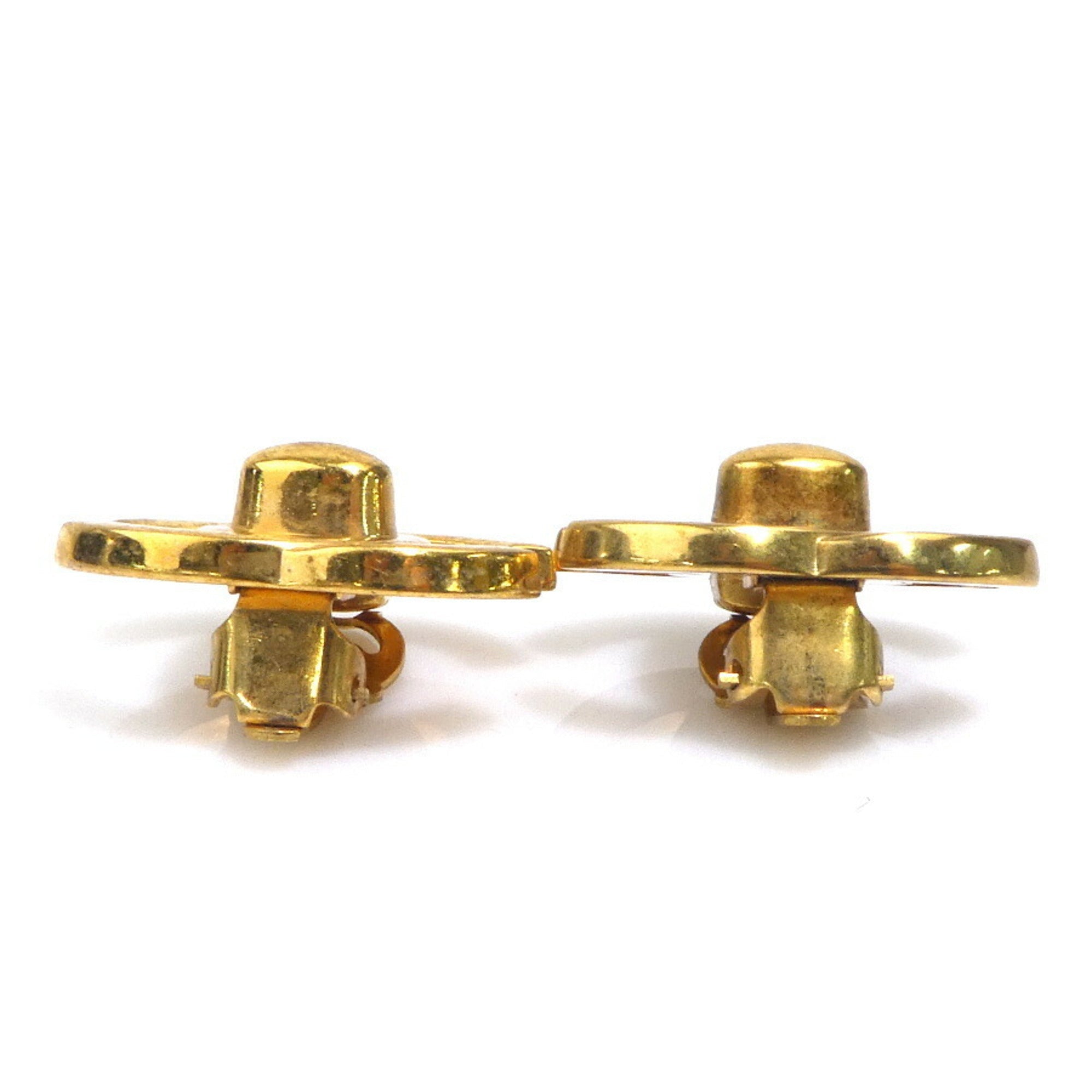 CC Logo Clip-On Earrings Gold-Tone Metal Gold-Tone Metal