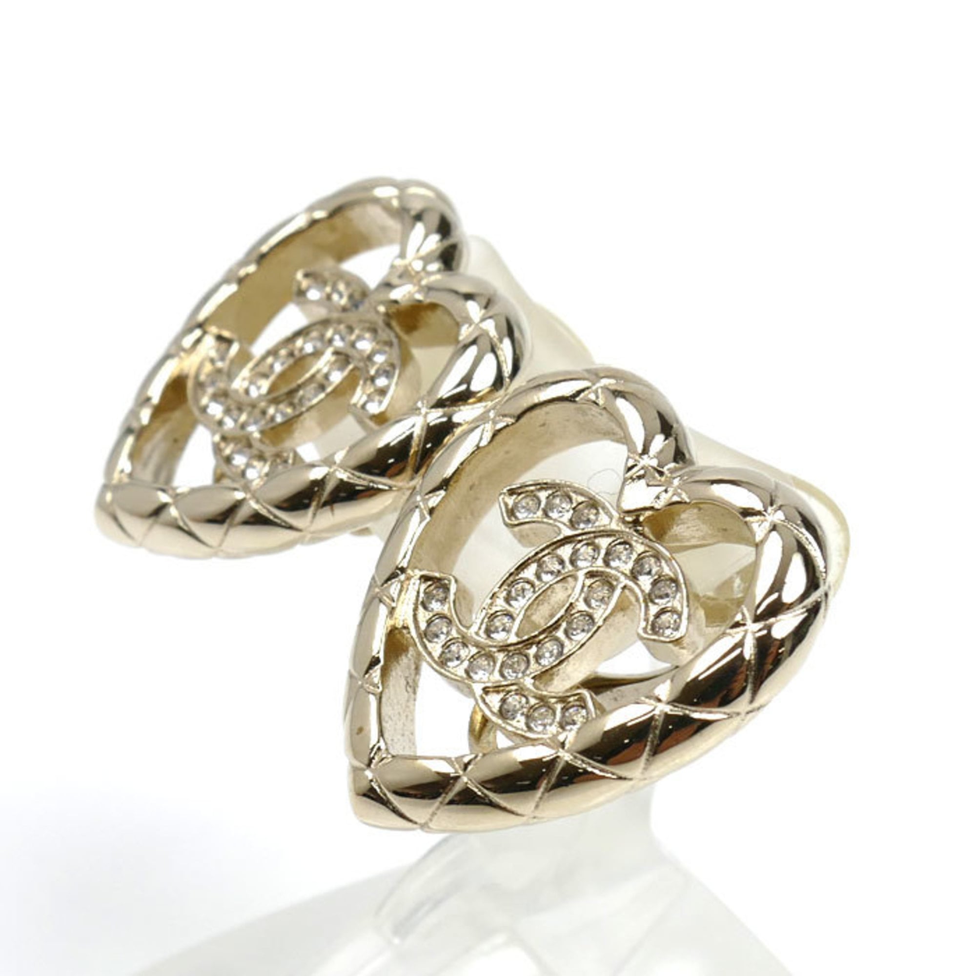 Rhinestone Clip-On Earrings Gold and Rhinestone