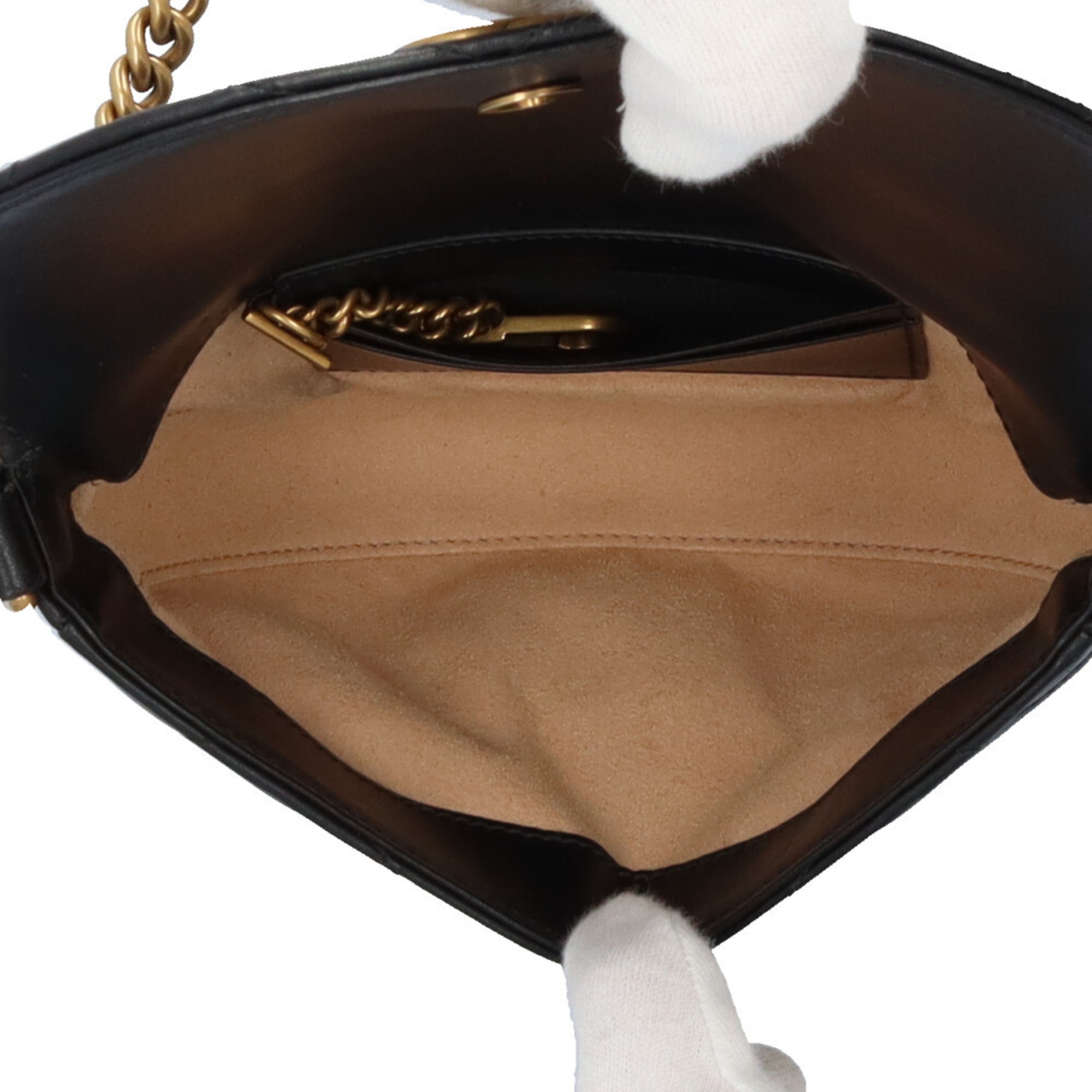 GG Marmont Half Moon Flap Crossbody Bag Matelasse Leather Mini