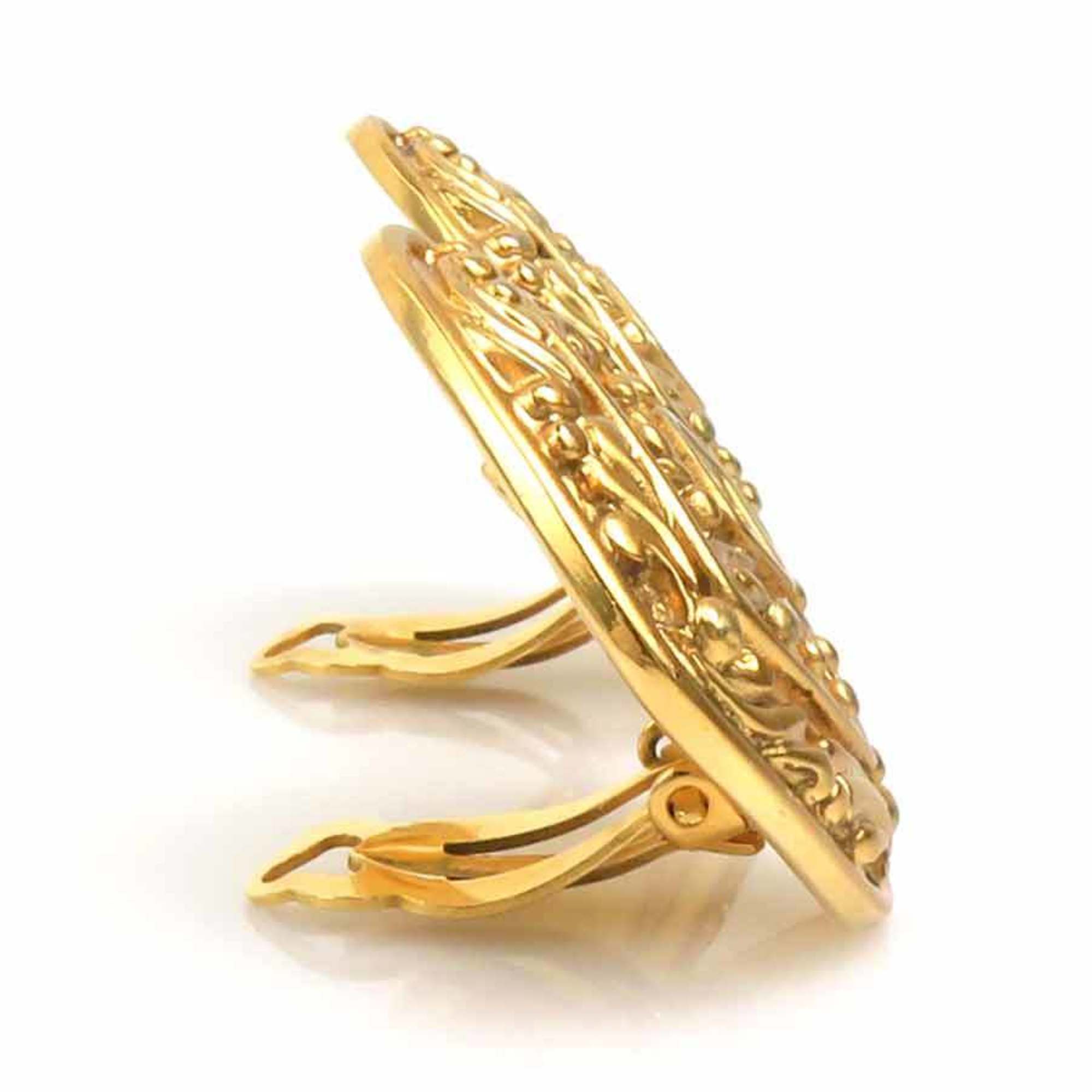 CC Logo Clip-On Earrings Gold-Tone Metal Gold-Tone Metal