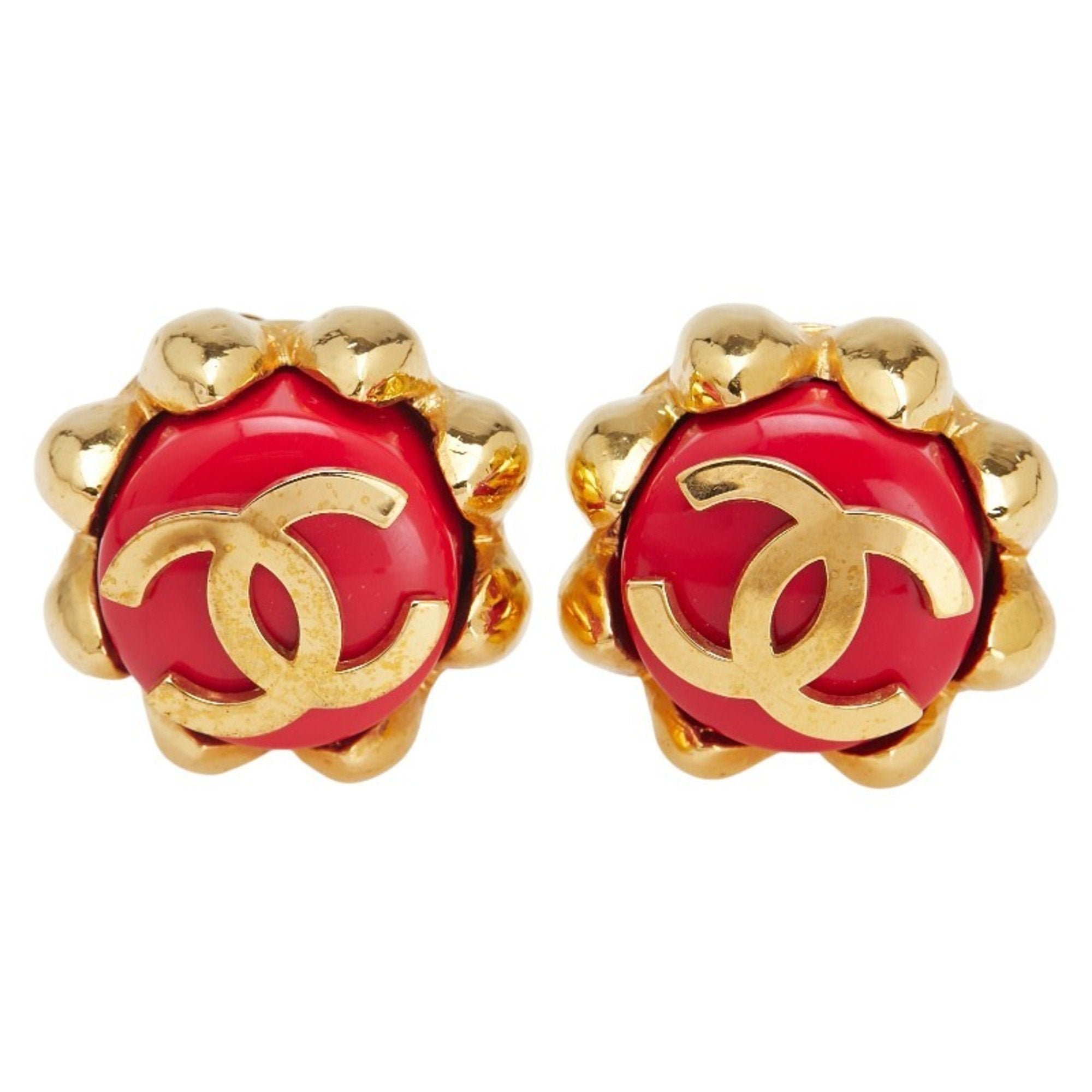 CC Logo Clip-On Earrings Gold-Tone Metal Gold-Tone Metal