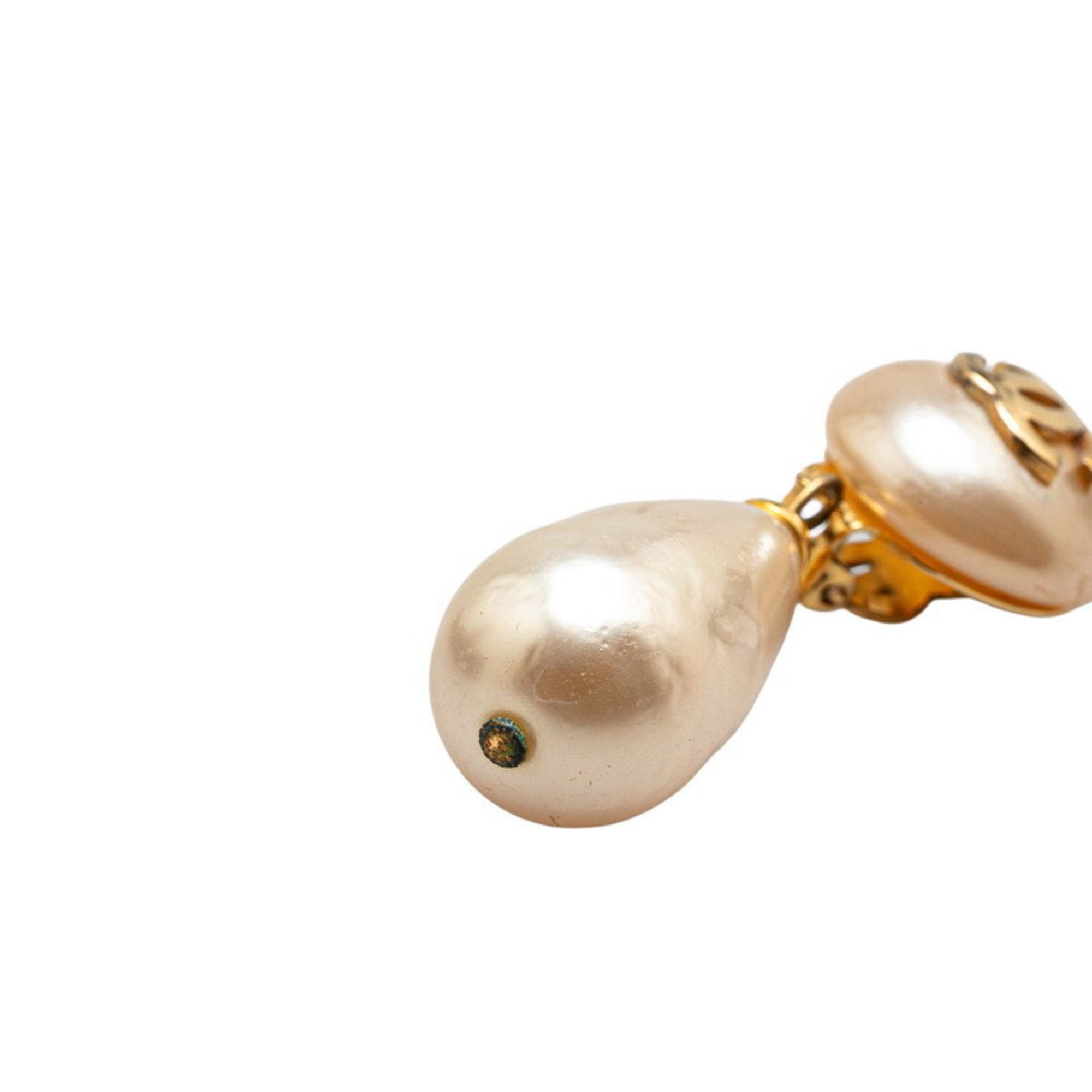 CC Logo Clip-On Earrings Metal Gold-Tone Metal
