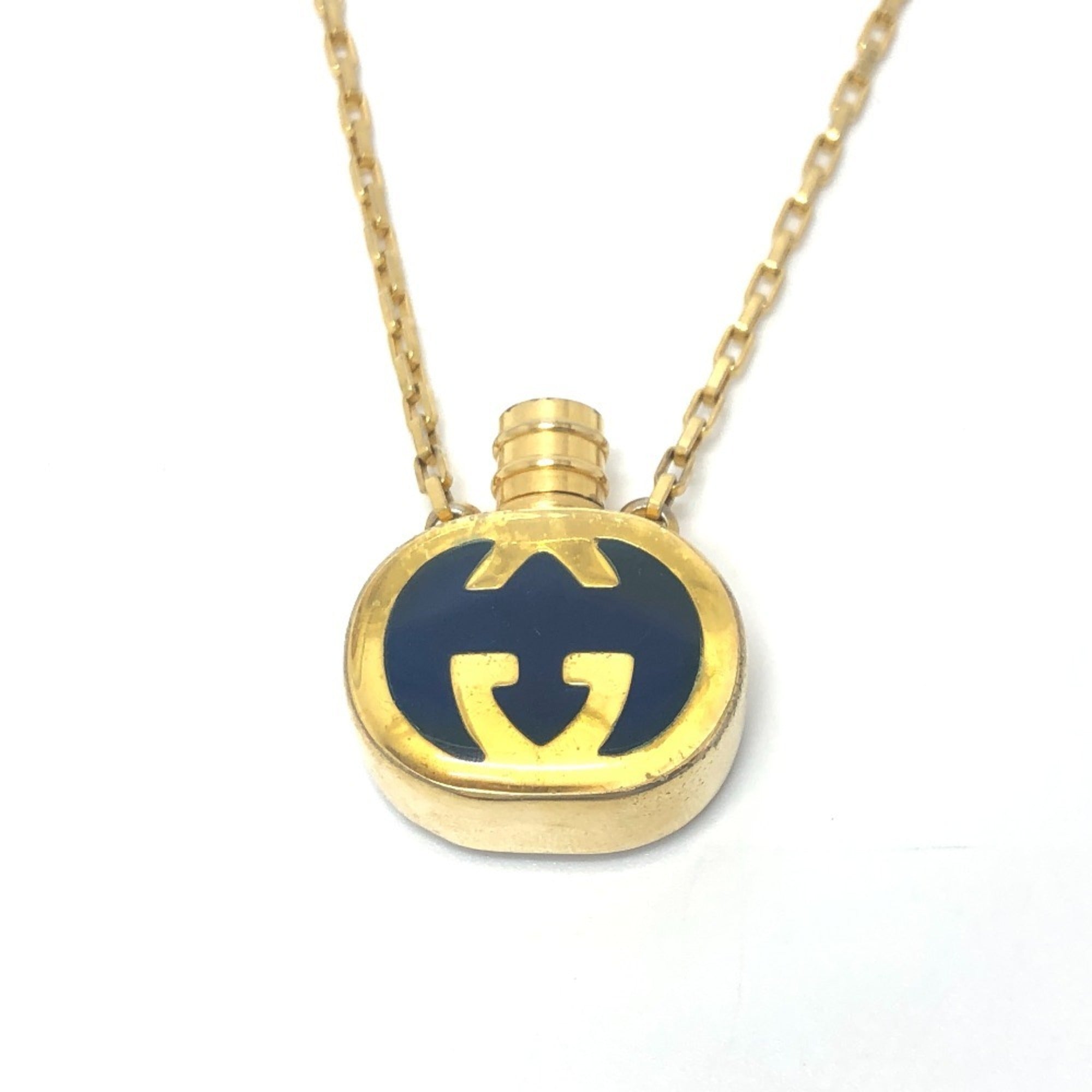 GG Perfume Bottle Chain Pendant Necklace Gold Small