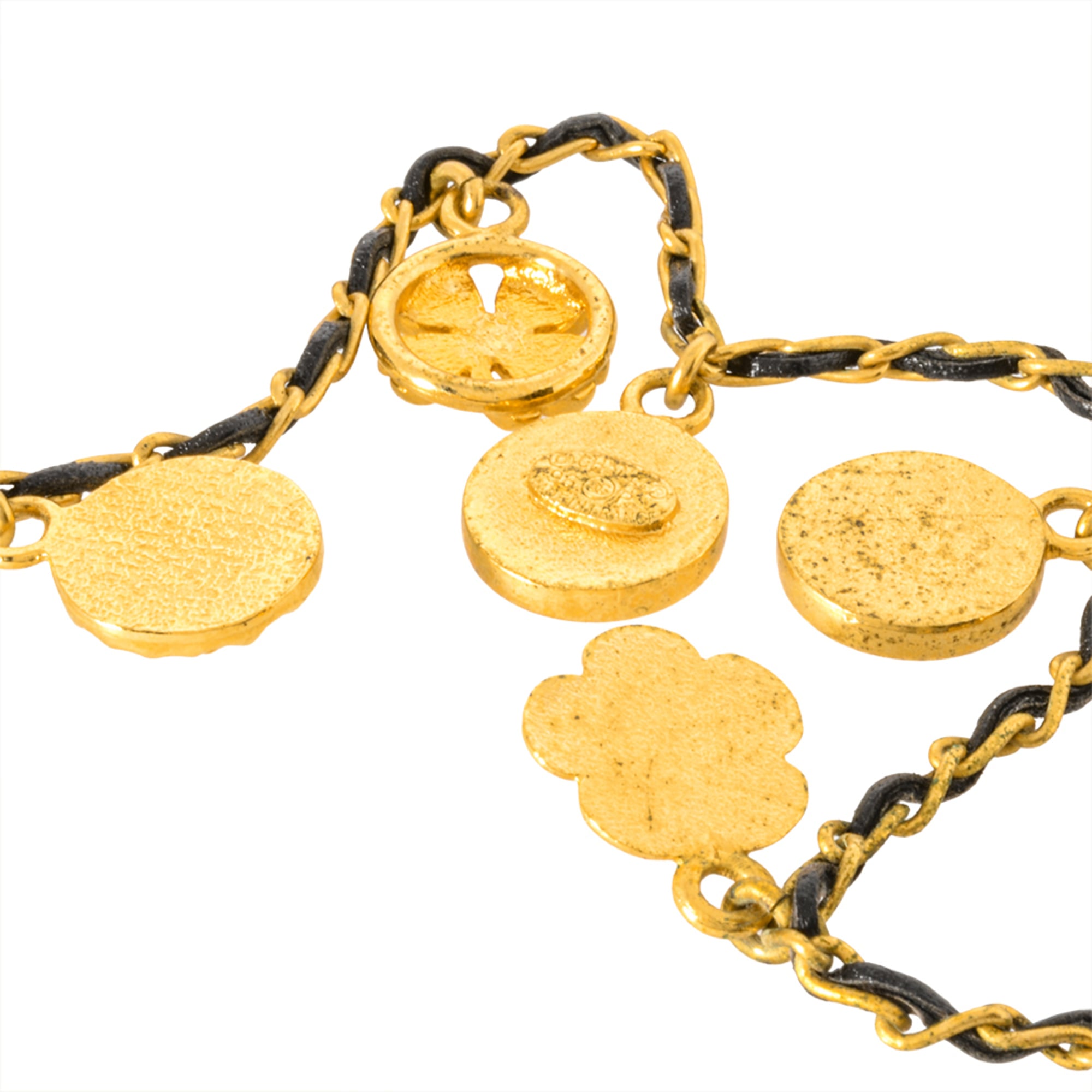 CC Logo Clover Medal Necklace Gold-Tone Metal