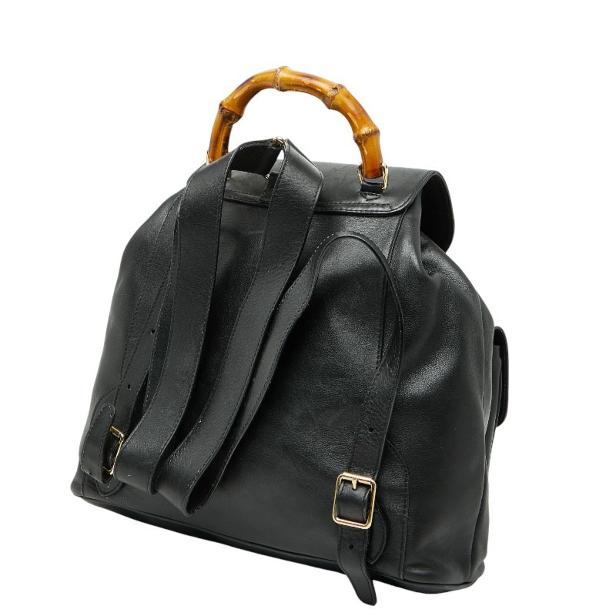 Vintage Bamboo Backpack Leather Medium