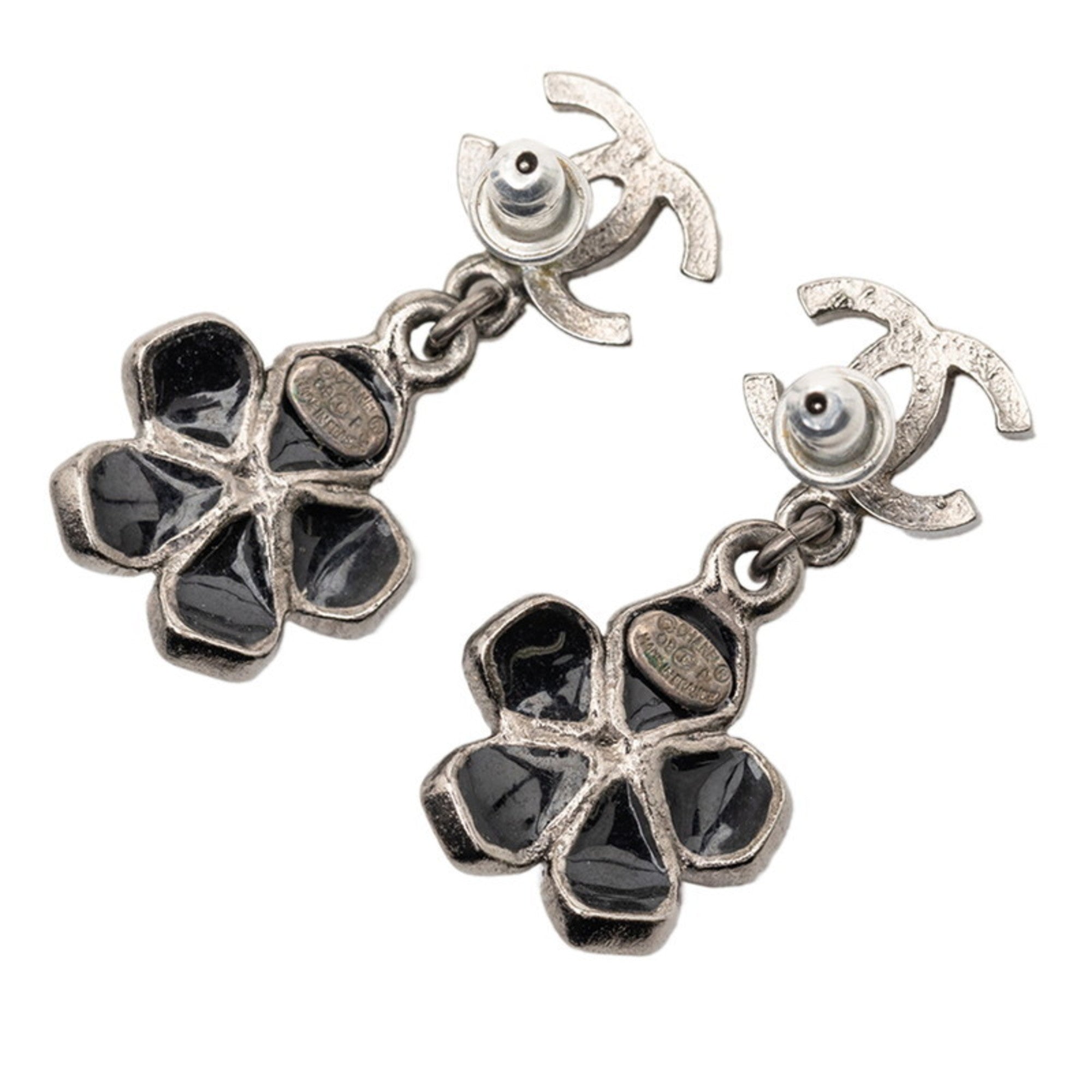 CC Logo Earrings Silver-Tone Metal Silver-Tone Metal
