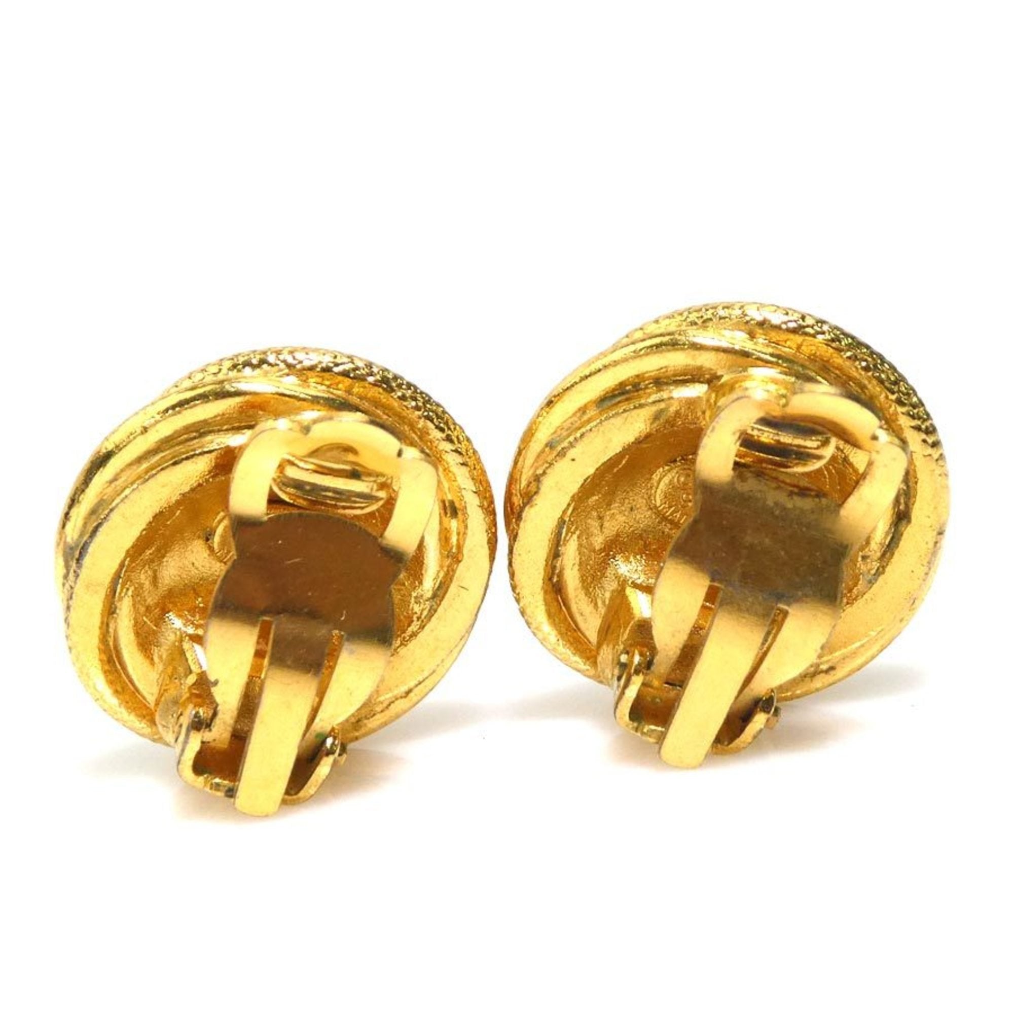 CC Logo Clip-On Earrings Gold-Tone Metal Gold-Tone Metal