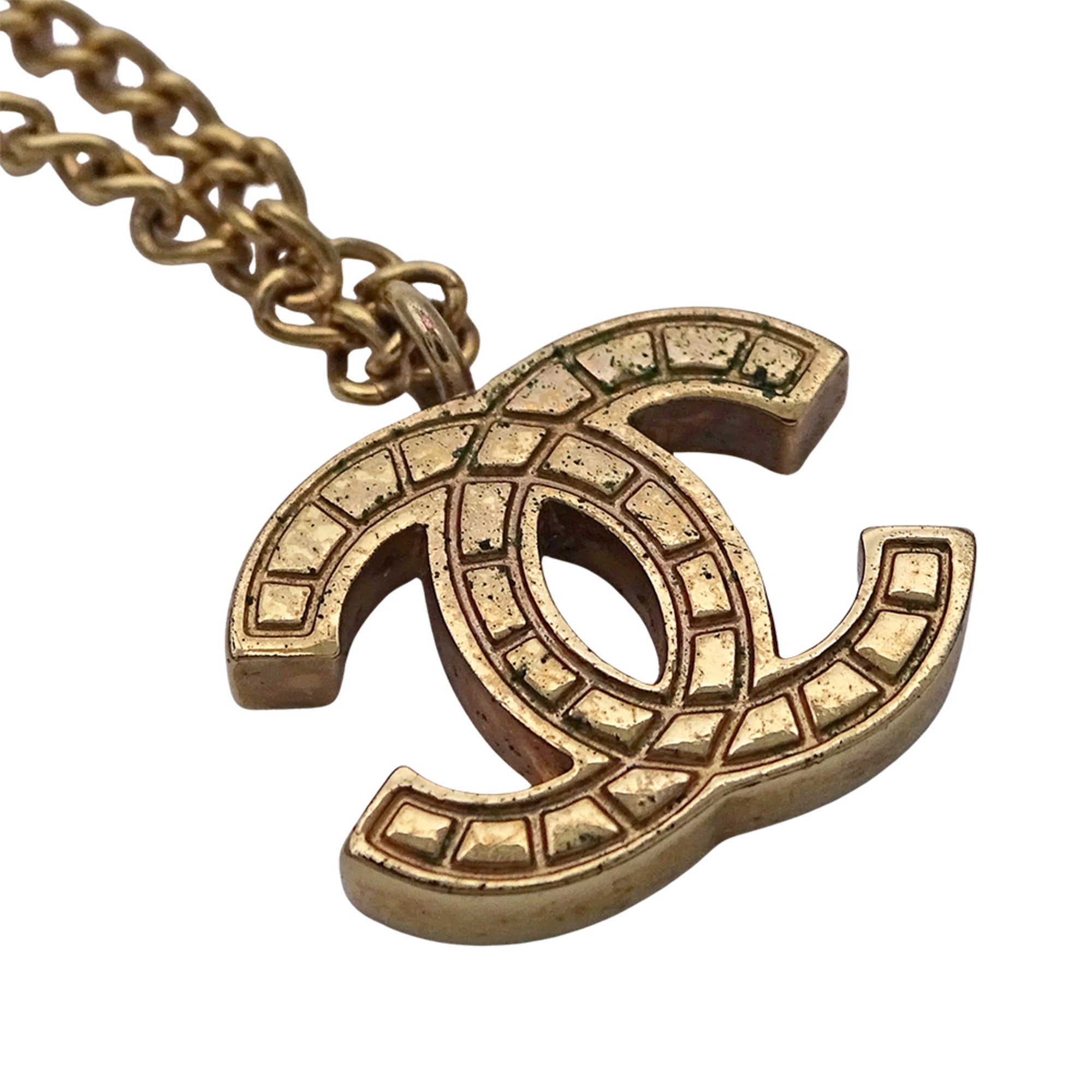 CC Logo Pendant Necklace Metal