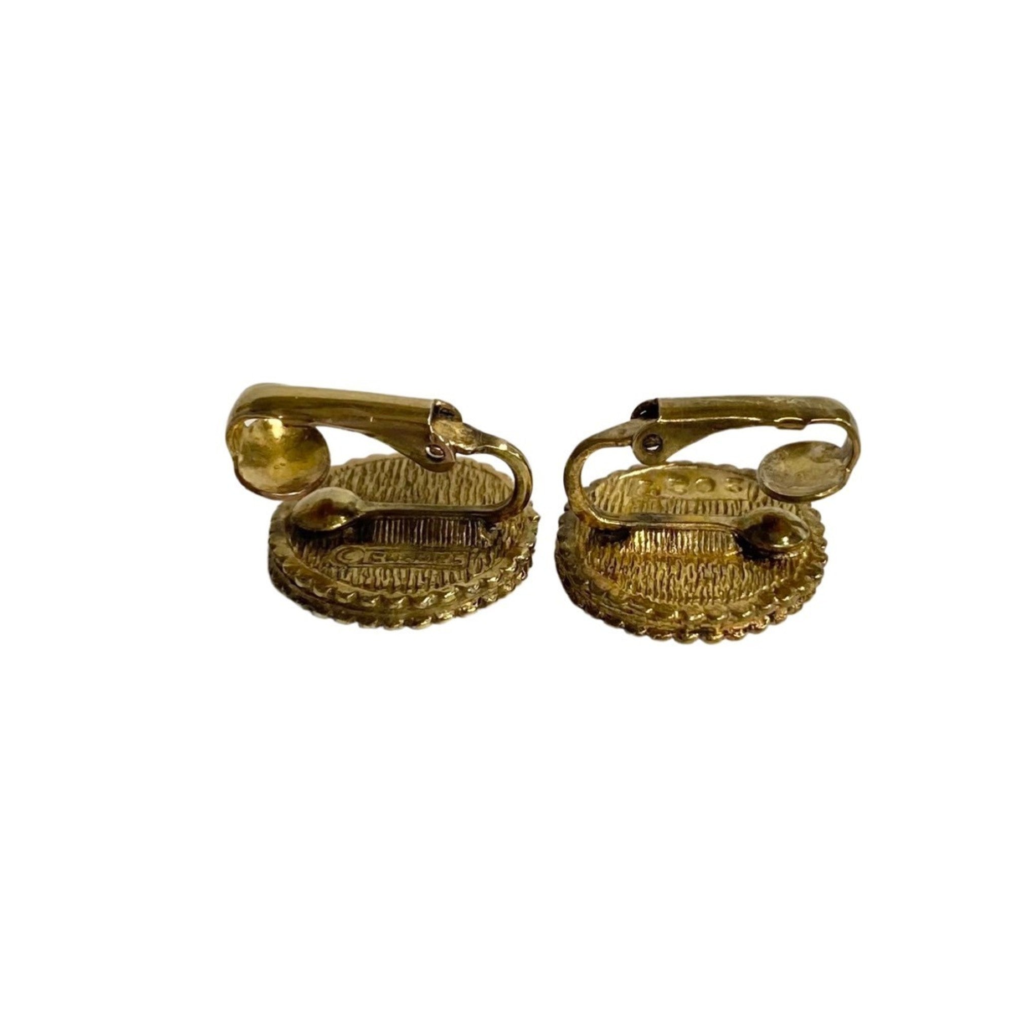 CC Logo Clip-On Earrings Metal Gold-Tone Metal