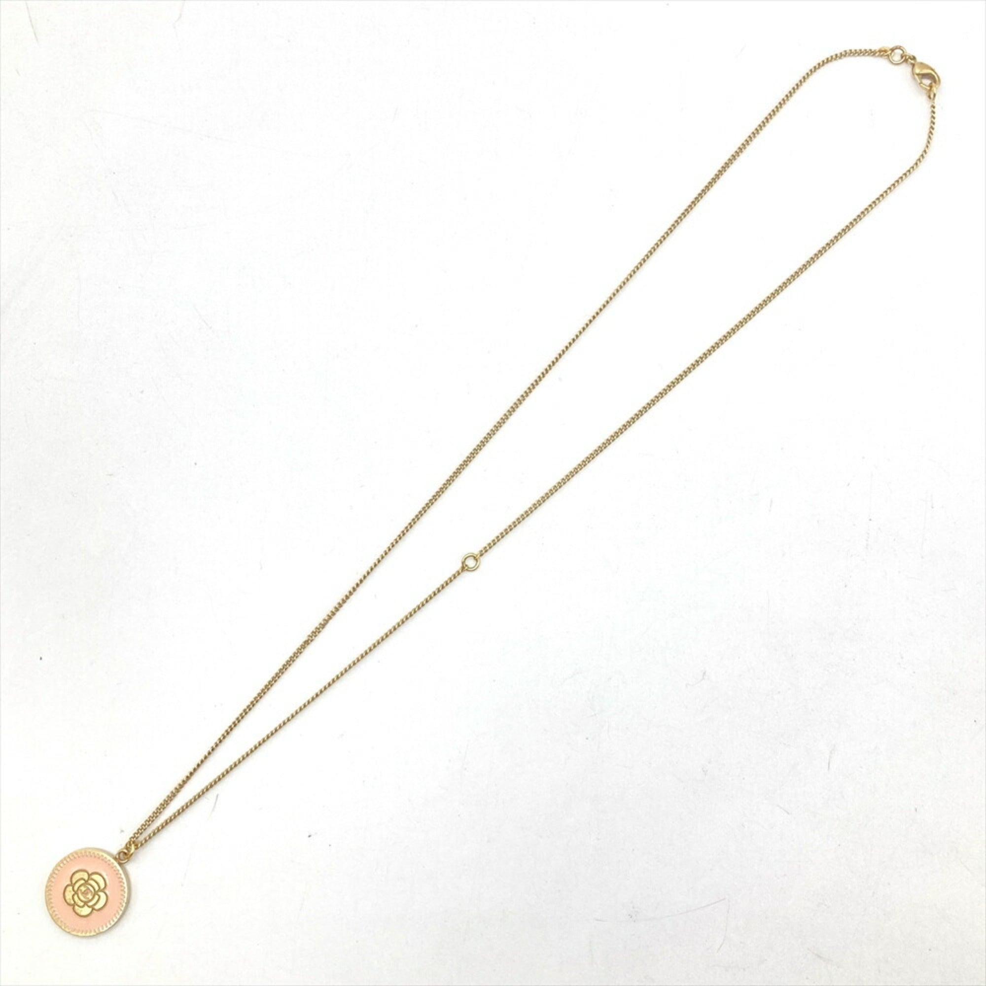 CC Logo Pendant Necklace Gold-Tone Metal