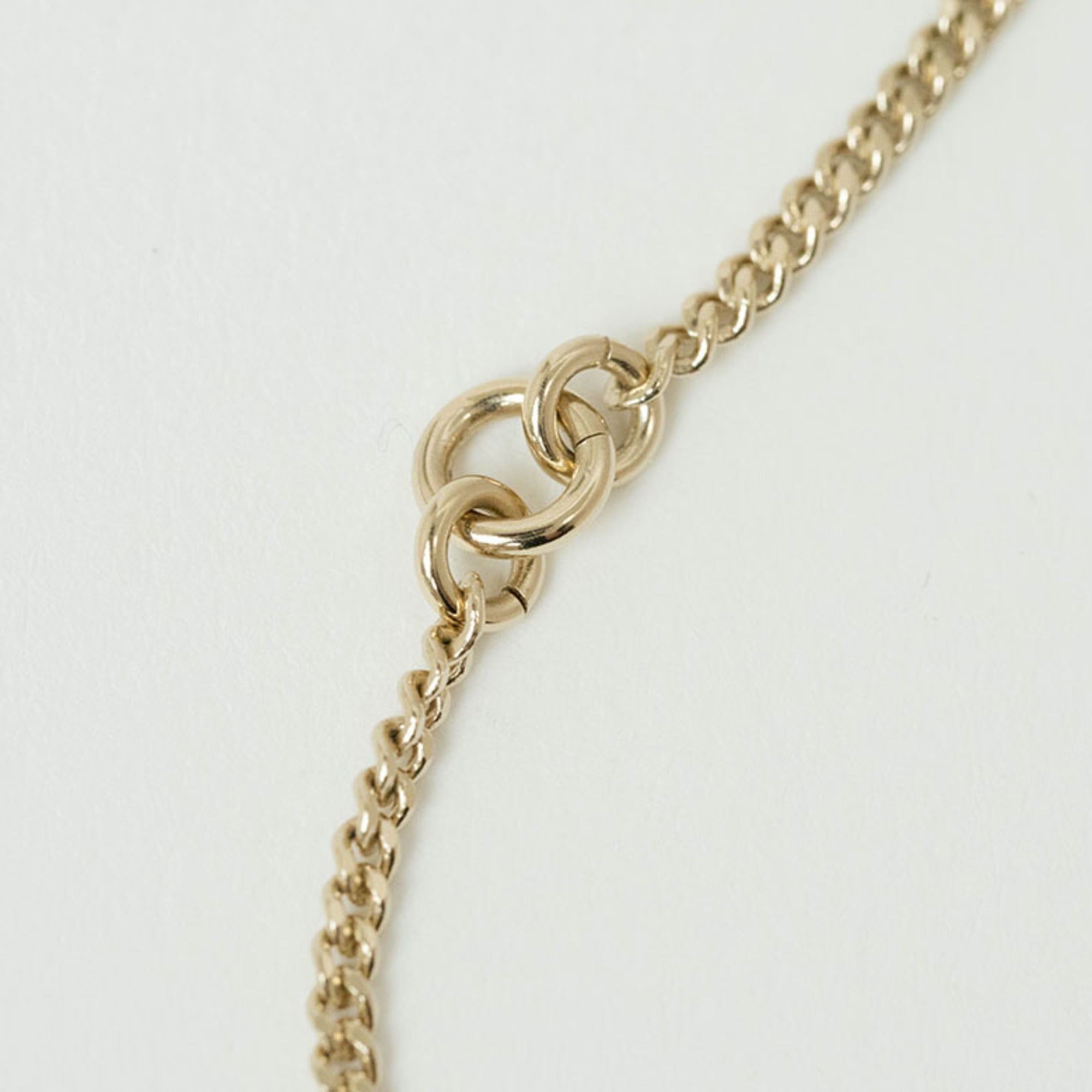 CC Logo Pendant Necklace Gold-Tone Metal