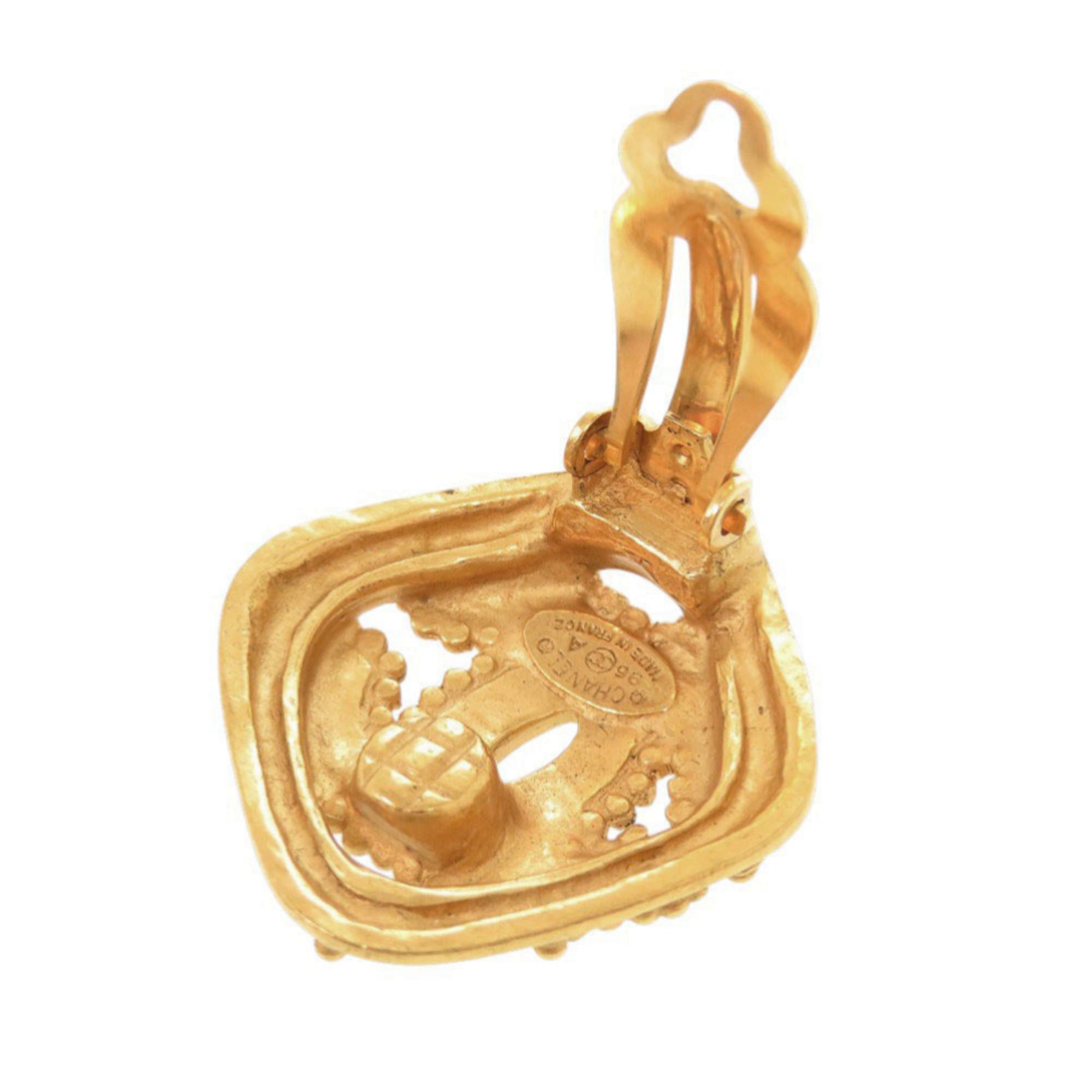 CC Logo Clip-On Earrings Gold-Tone Metal Gold-Tone Metal