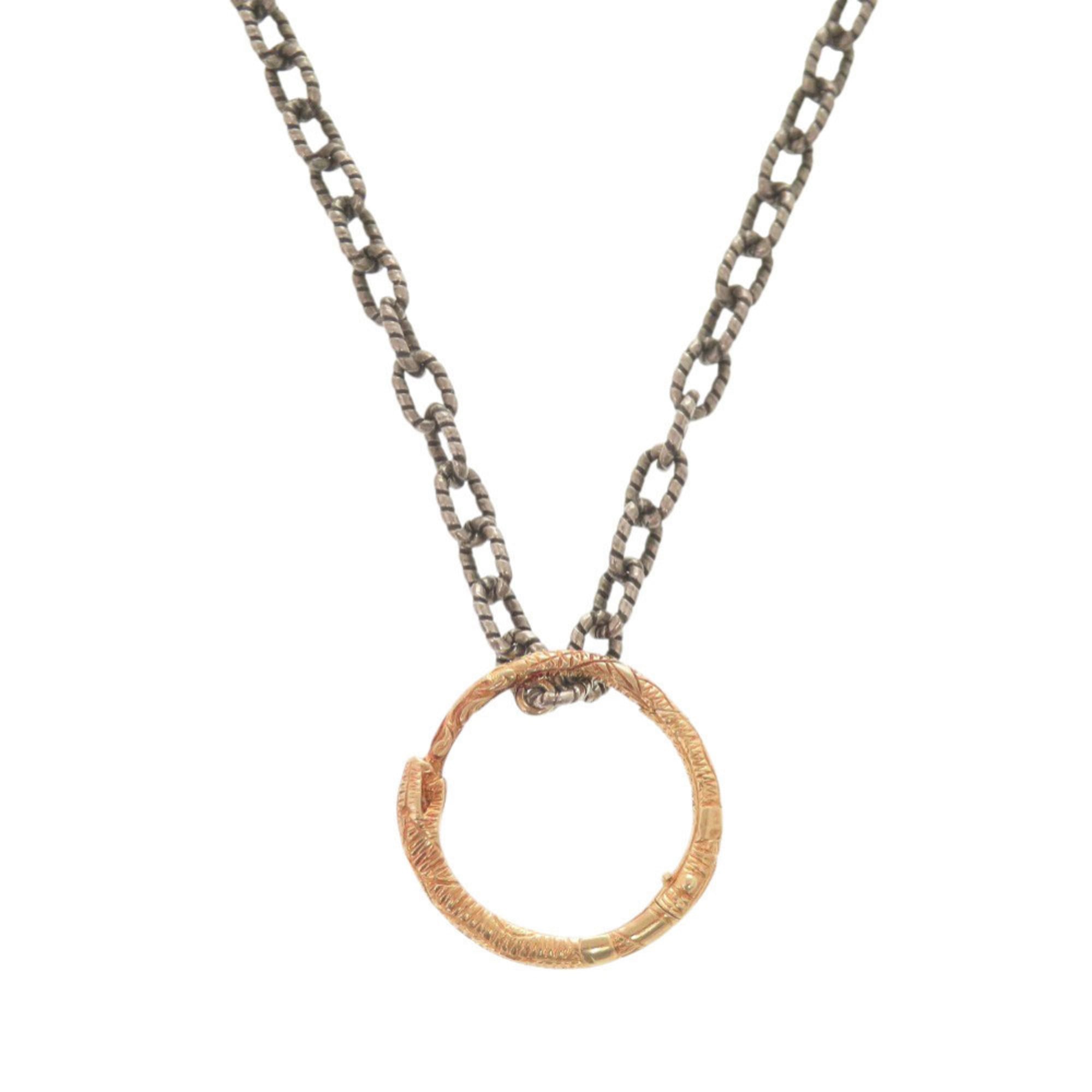 Pendant Necklace 18K Rose Gold and Sterling Silver