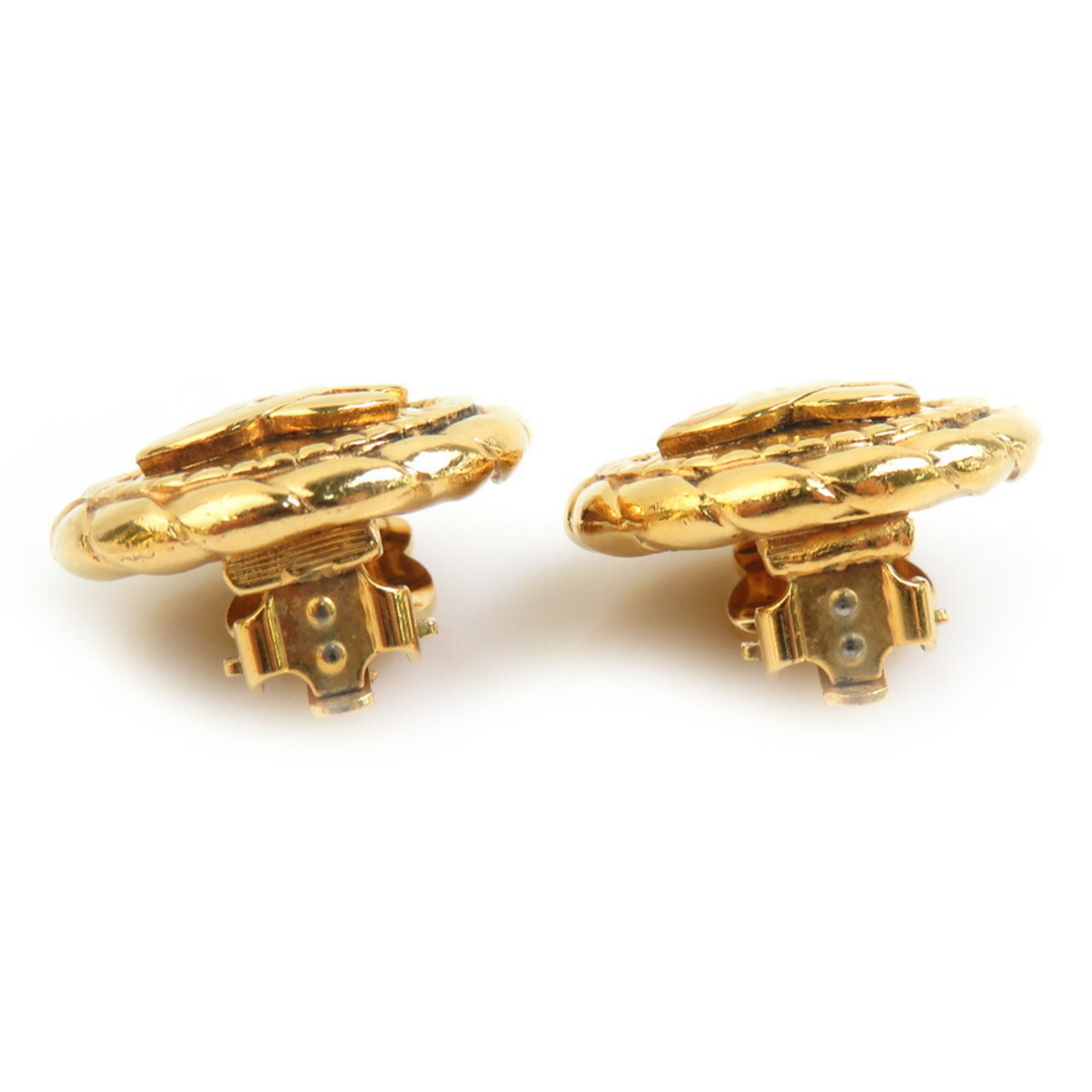 CC Logo Clip-On Earrings Gold-Tone Metal Gold-Tone Metal