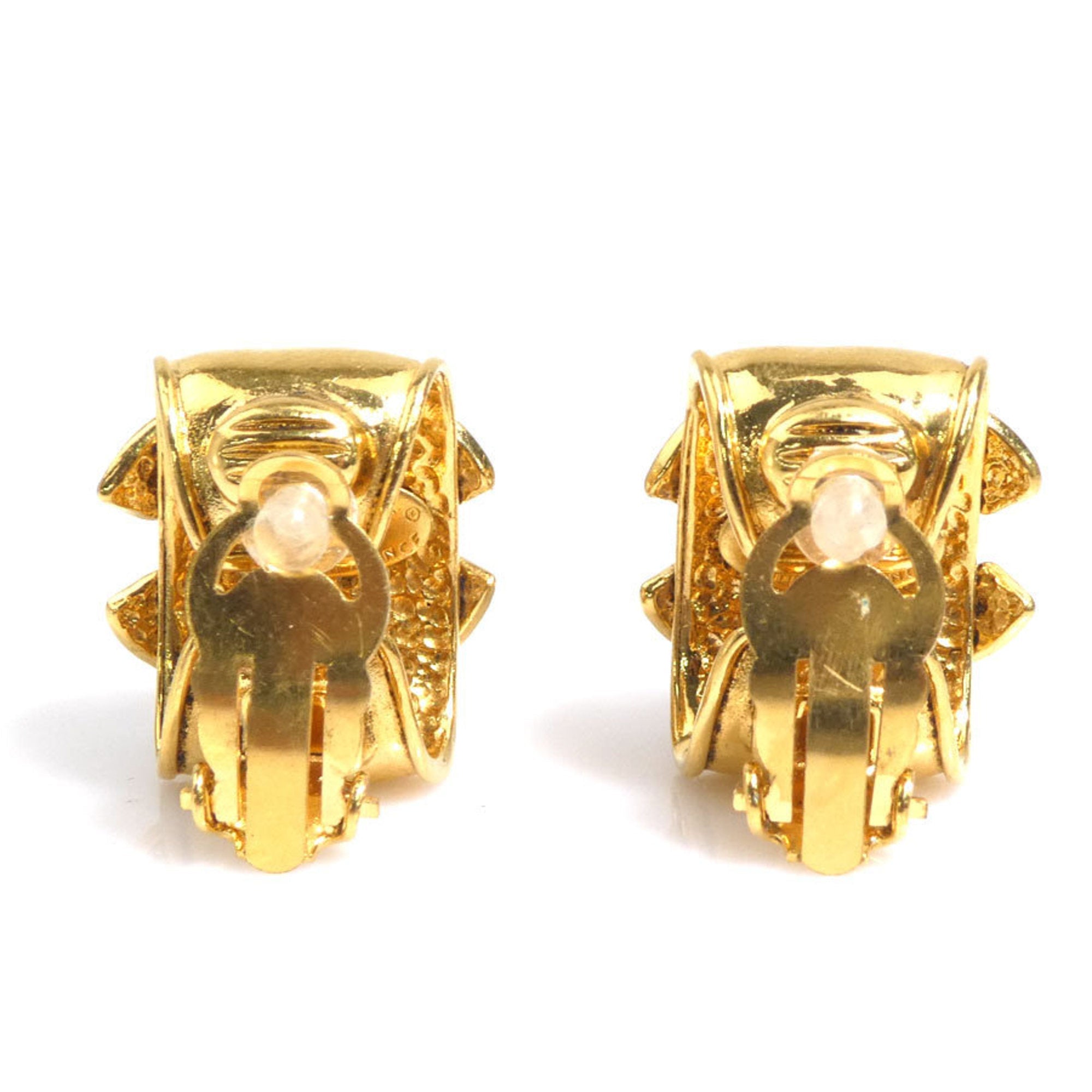 CC Logo Clip-On Earrings Gold-Tone Metal Gold-Tone Metal