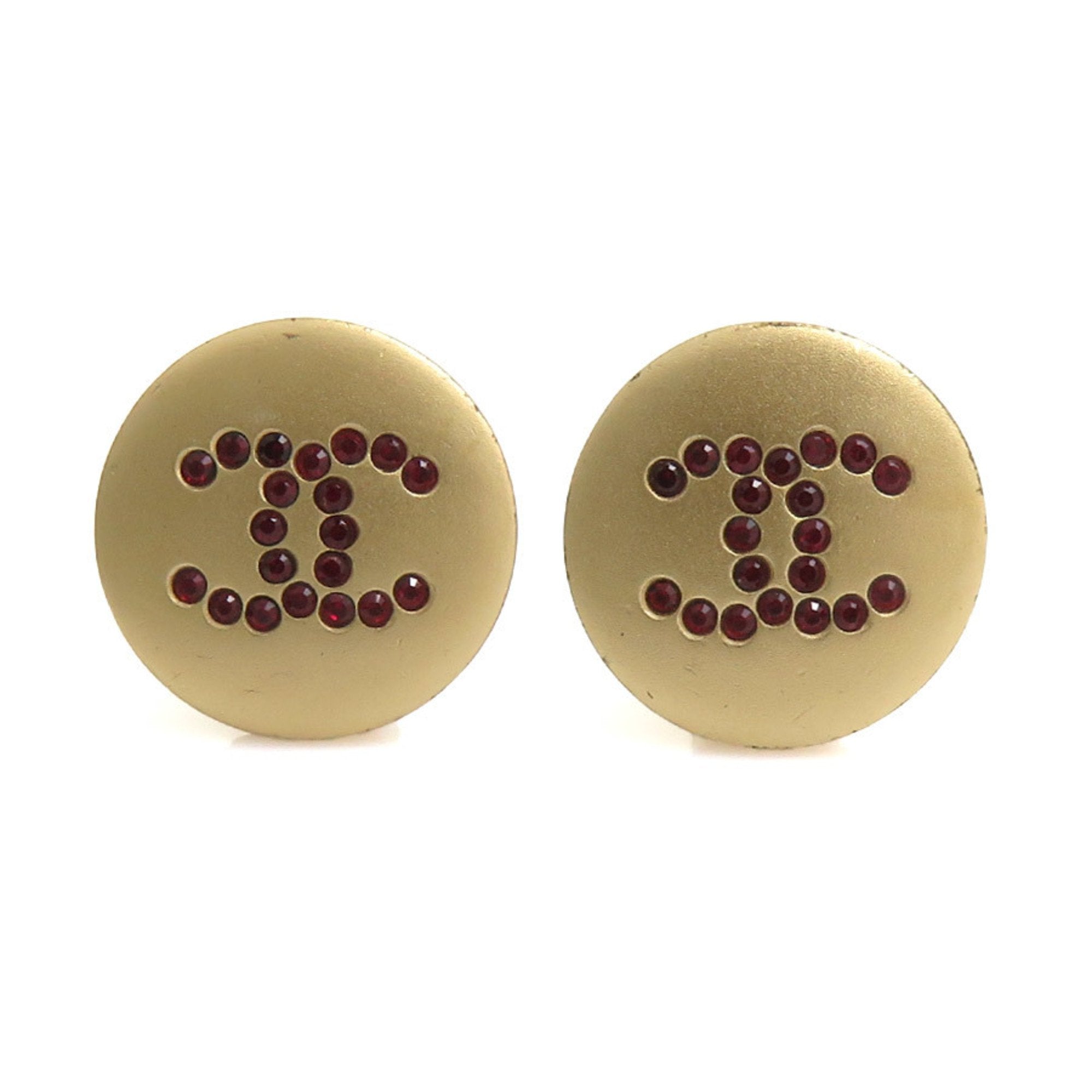 CC Logo Clip-On Earrings Gold-Tone Metal