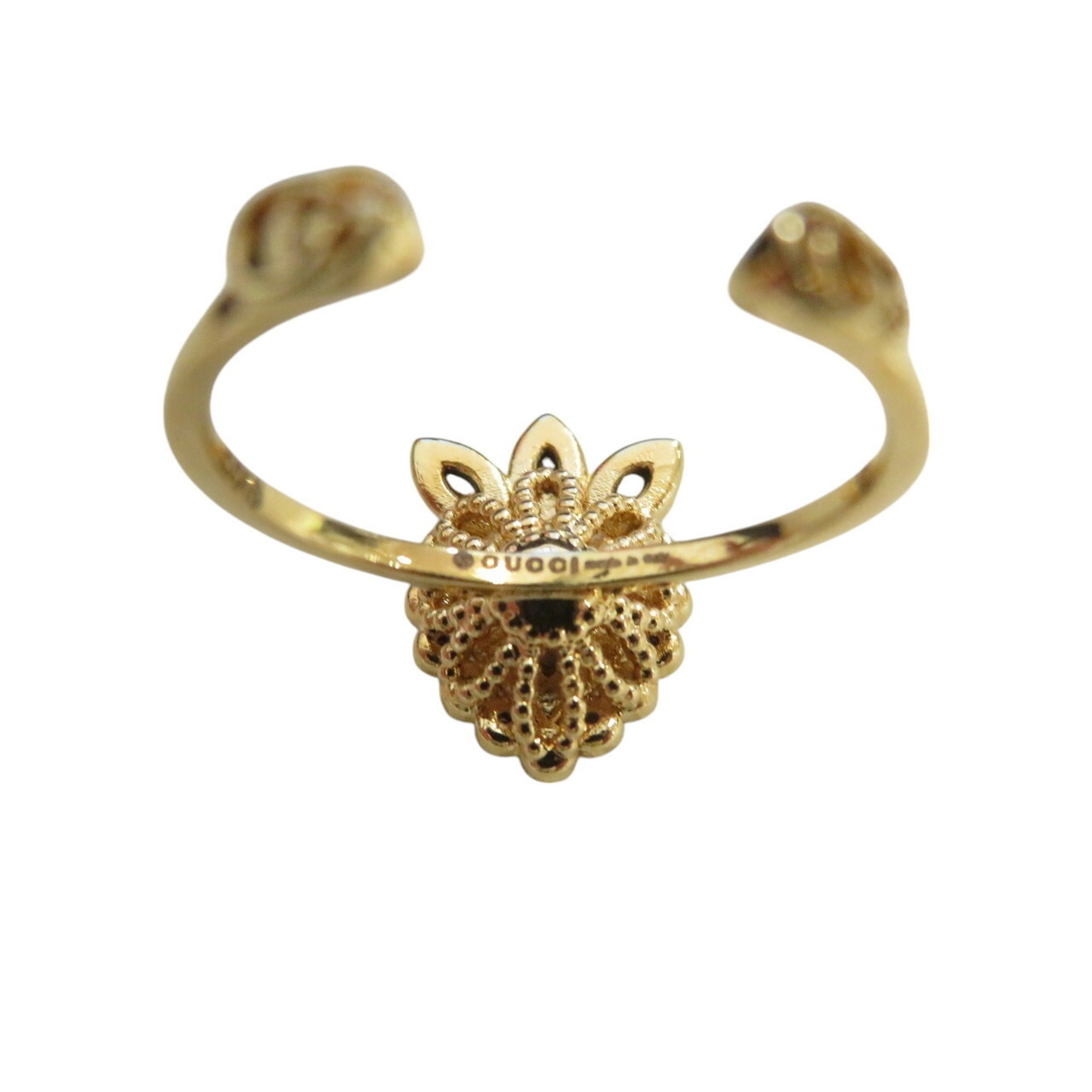 Crystal Heart Band Ring Gold
