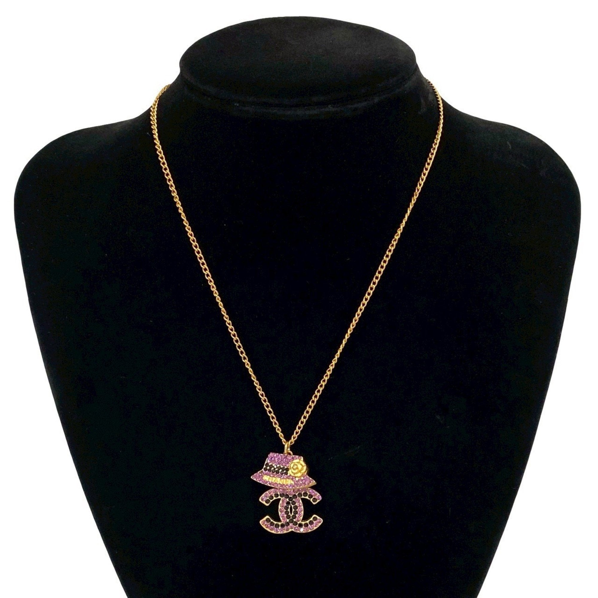CC Logo Pendant Necklace Metal