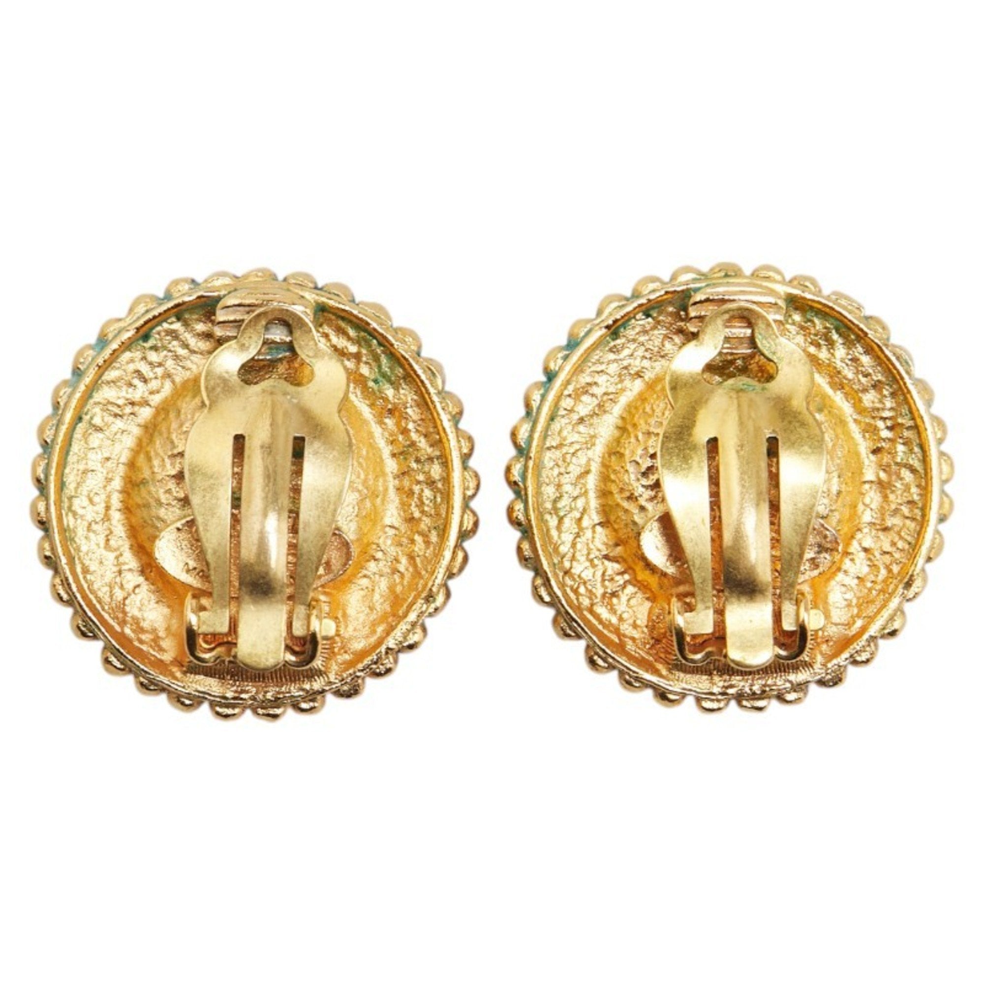 Earrings Pearl Gold-Tone Metal