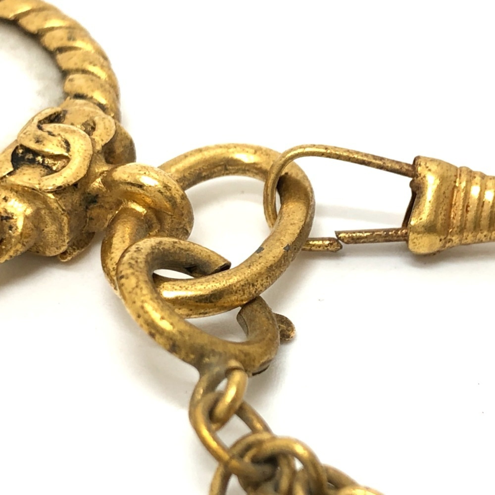 Vintage Magnifying Glass Pendant Necklace Metal Gold