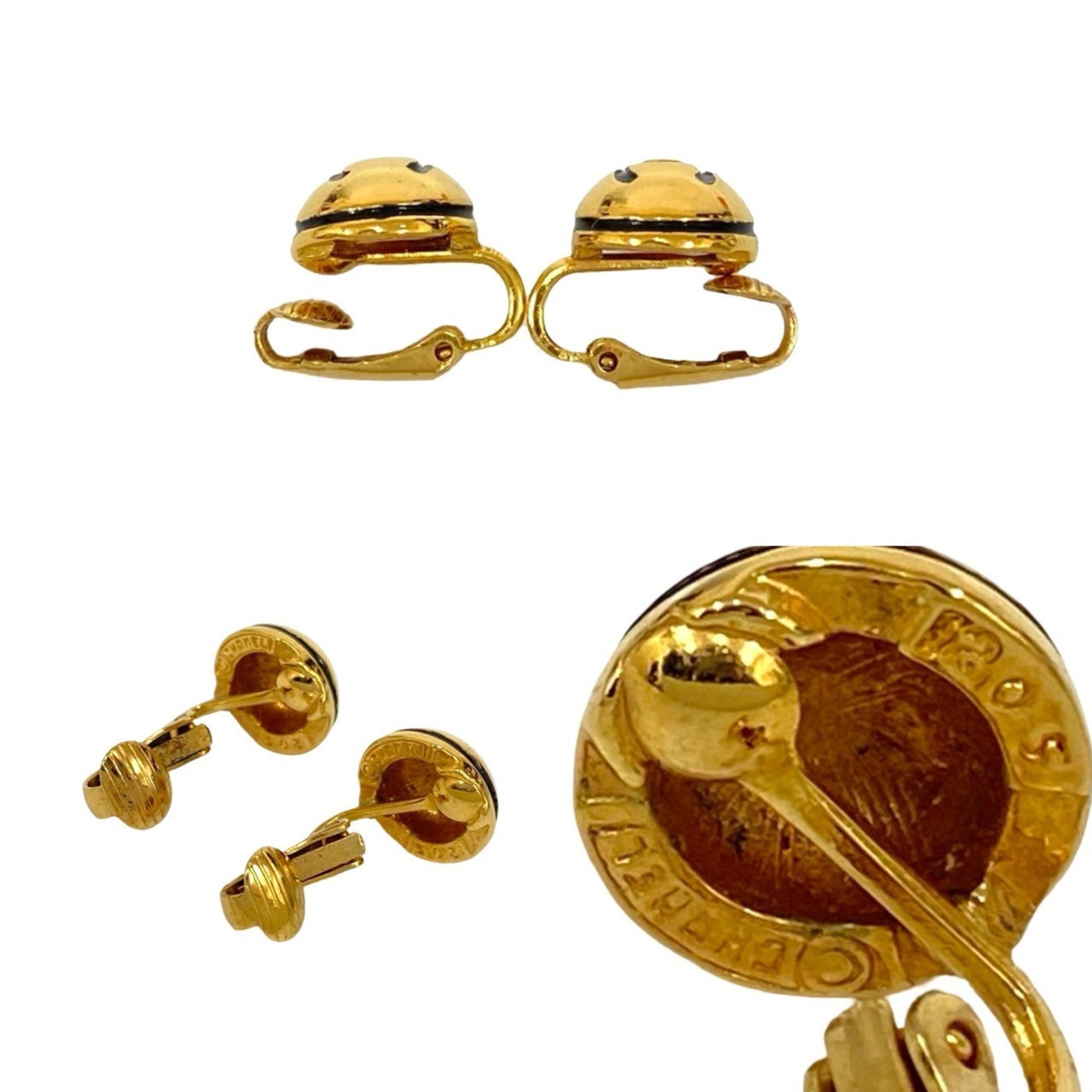 CC Logo Clip-On Earrings Metal Gold-Tone Metal