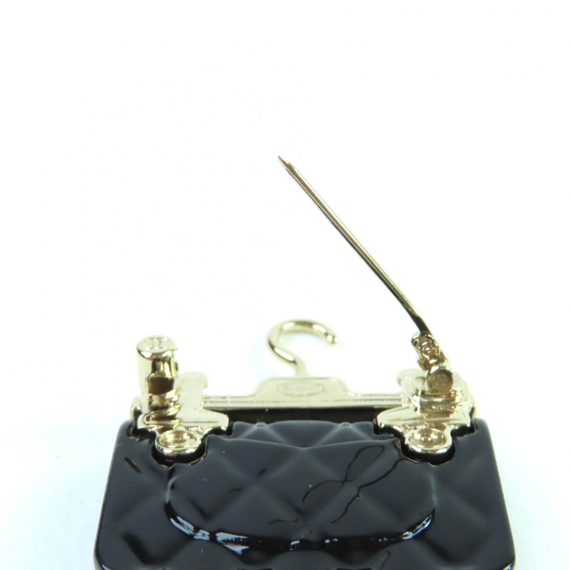 CC Logo Brooch Gold-Tone Metal