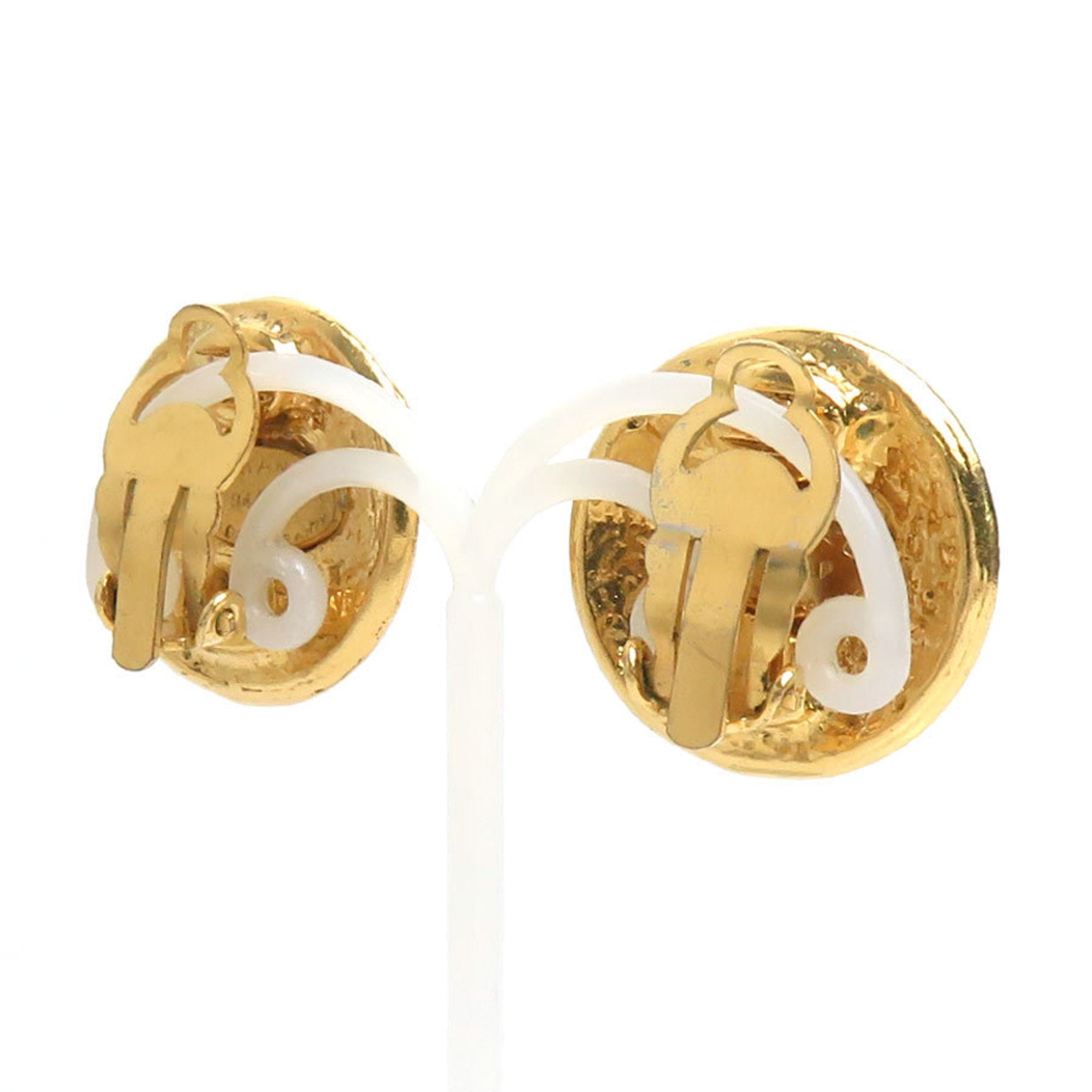 CC Logo Clip-On Earrings Gold-Tone Metal Gold-Tone Metal