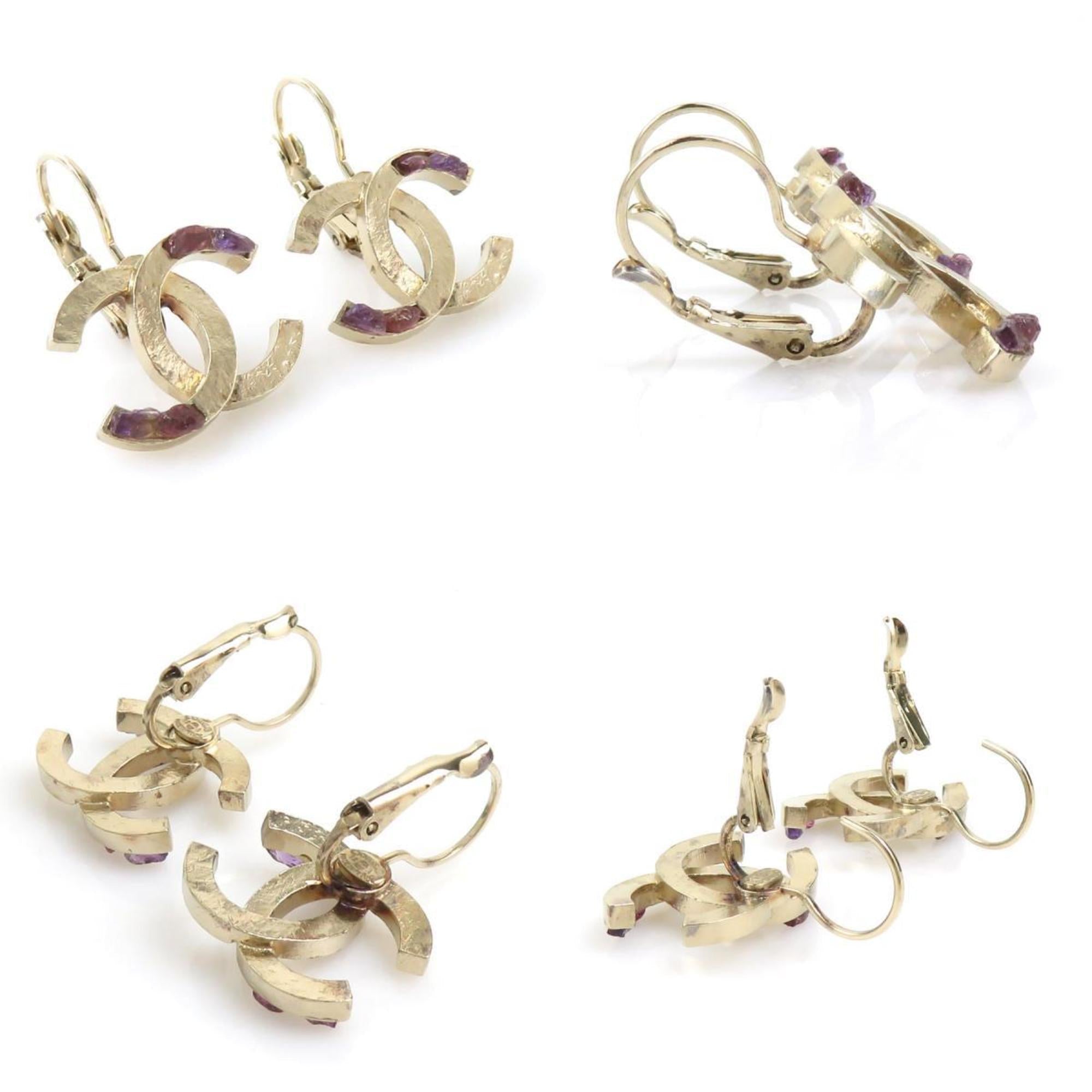 CC Logo Earrings Gold-Tone Metal Gold-Tone Metal