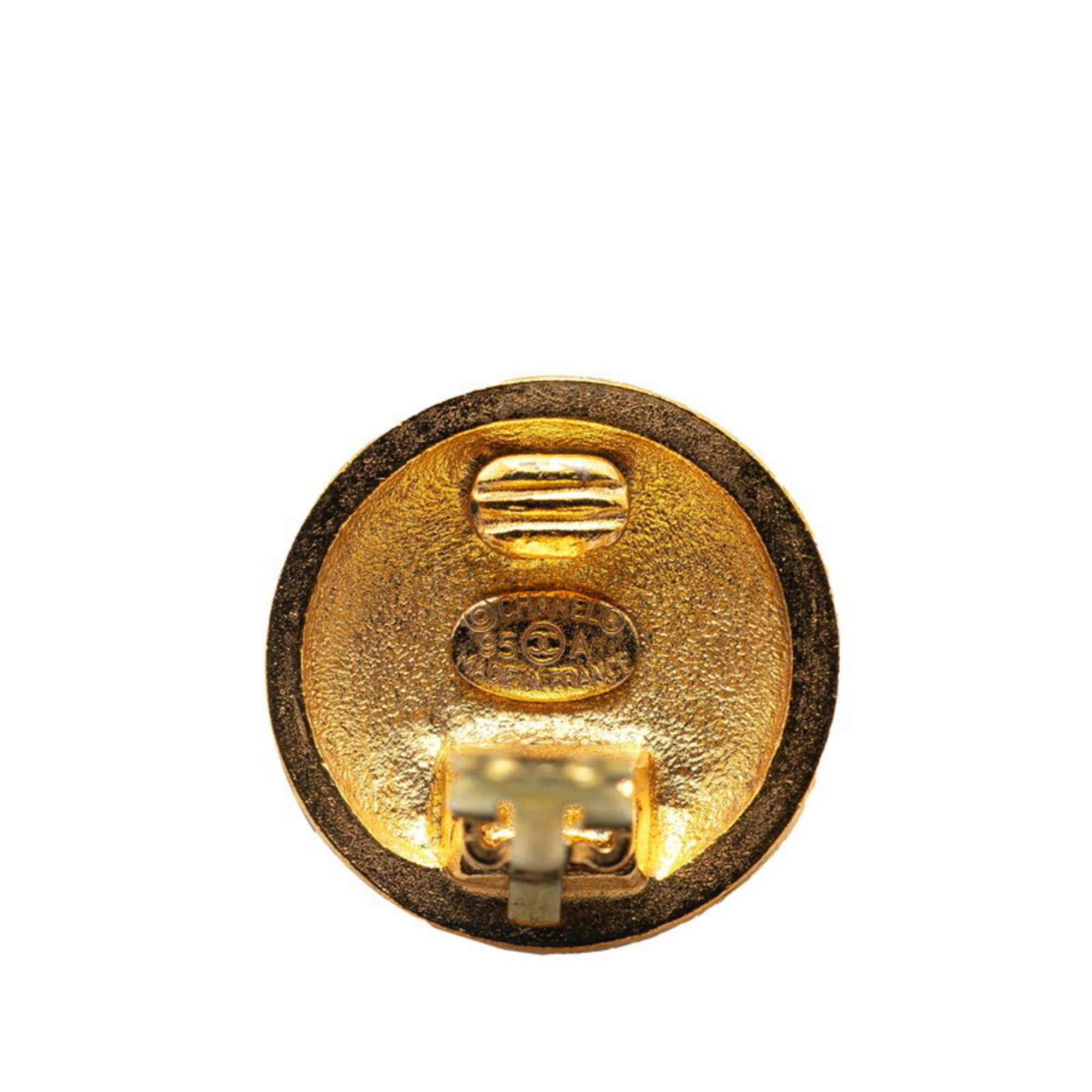 CC Logo Clip-On Earrings Metal Gold-Tone Metal