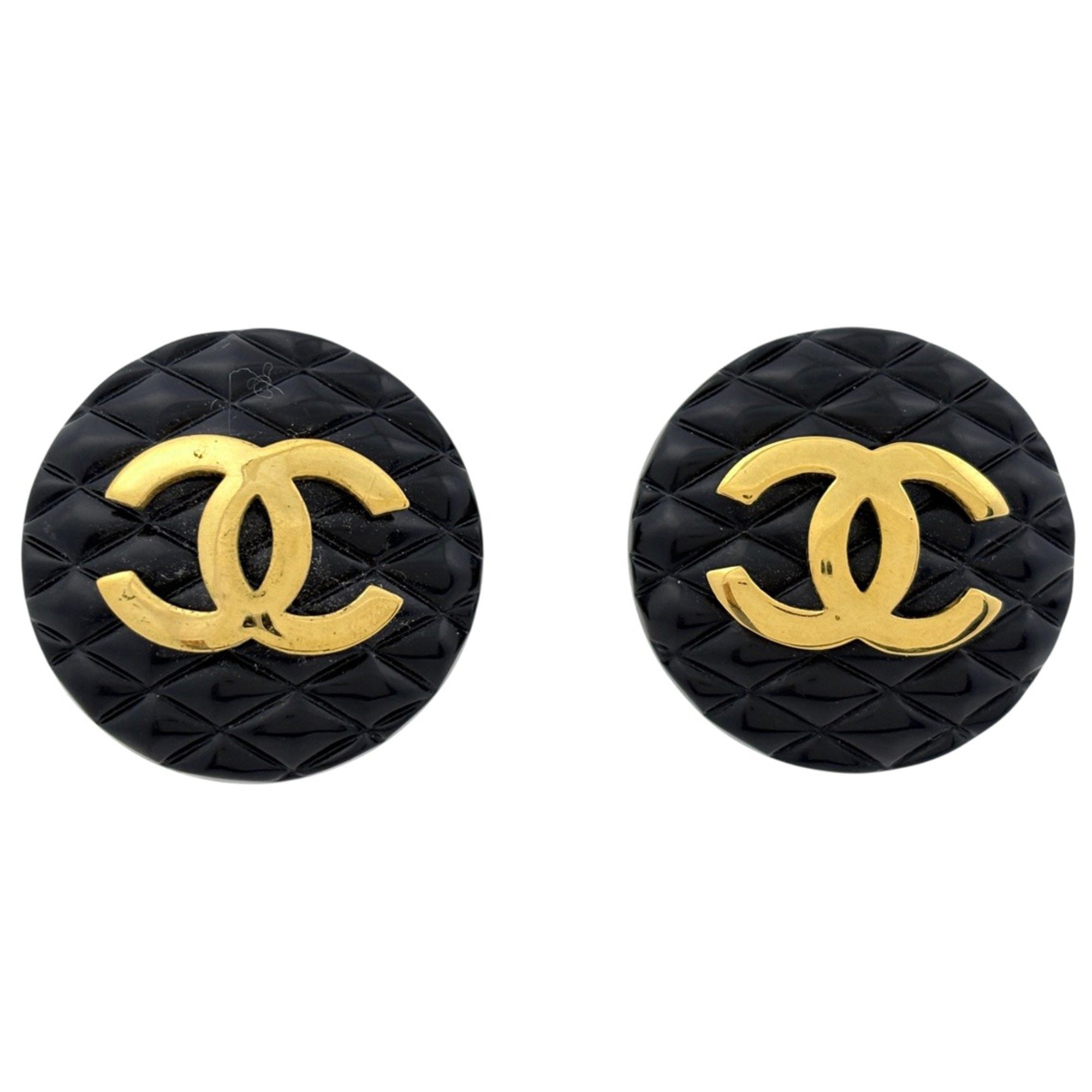 CC Logo Round Clip-On Earrings Metal