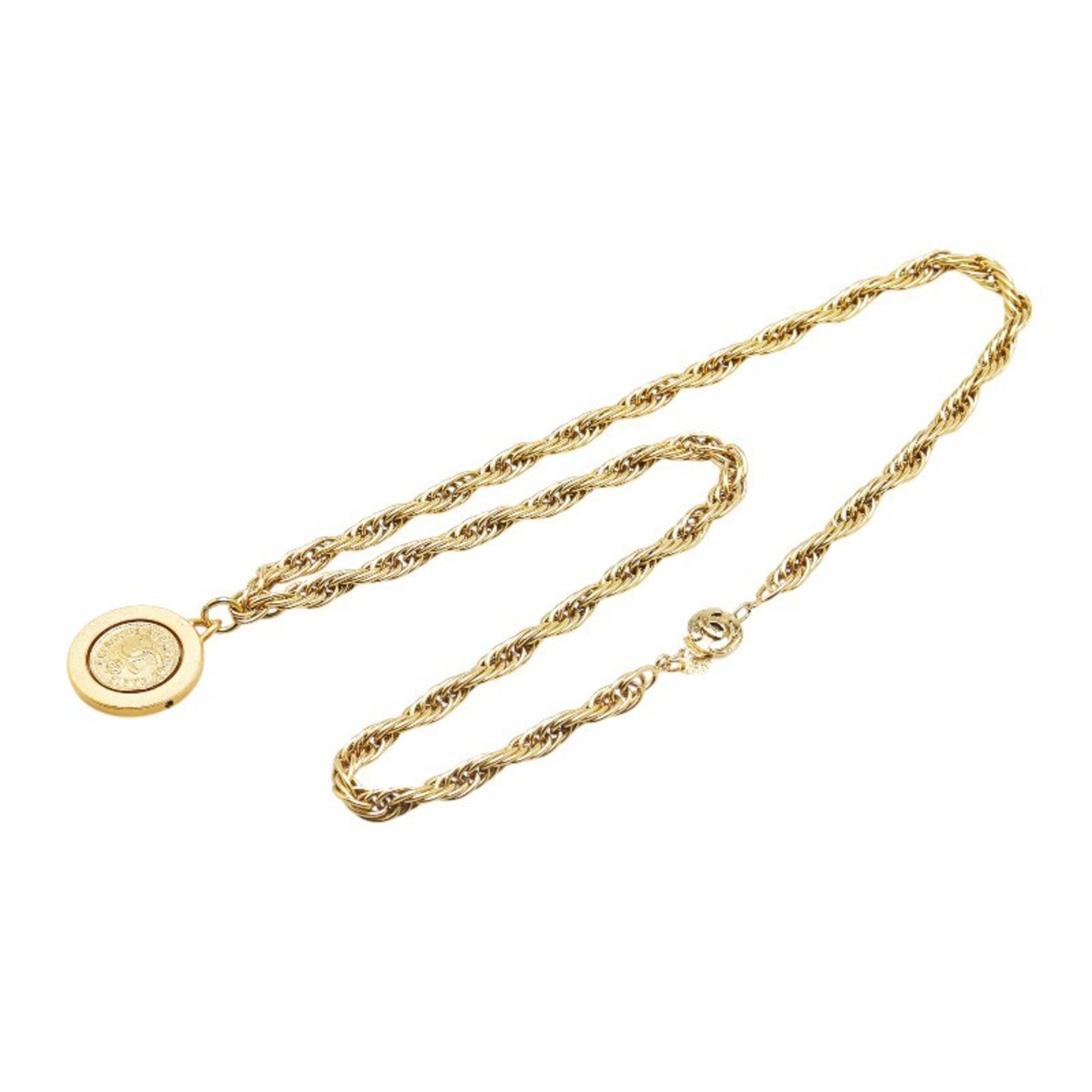 CC Logo Chain Pendant Necklace Metal