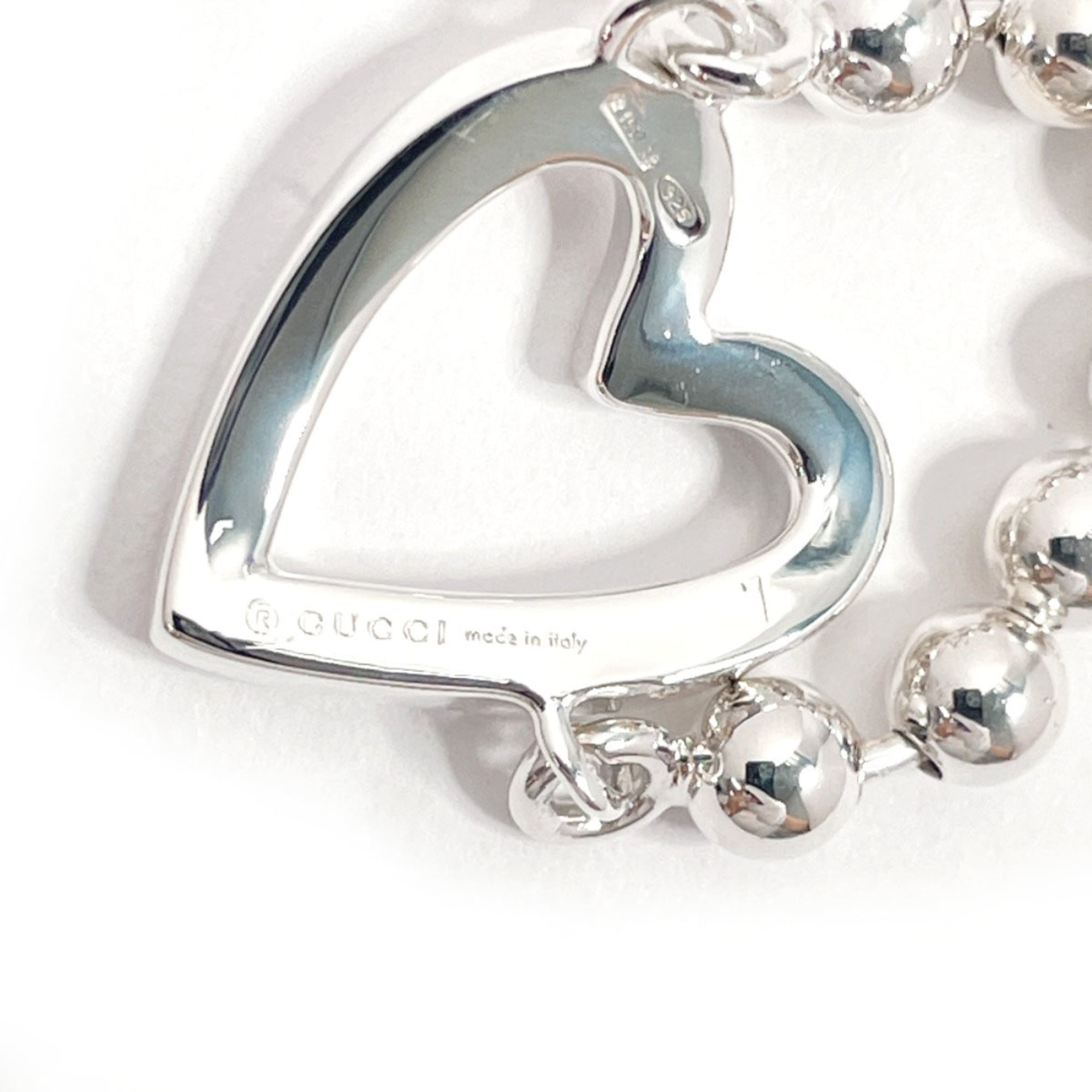Heart Ball Chain Ring Sterling Silver