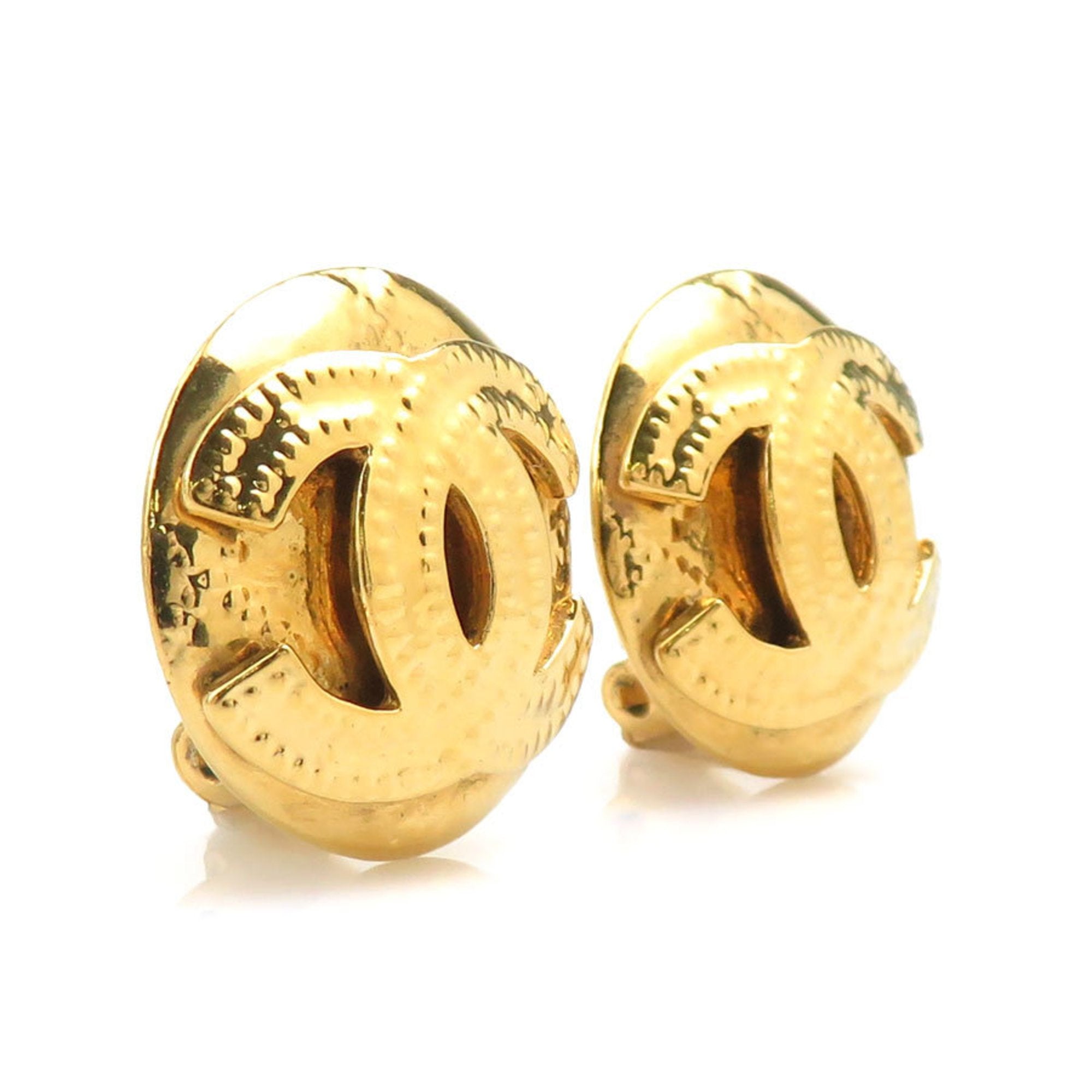 CC Logo Clip-On Earrings Gold-Tone Metal Gold-Tone Metal