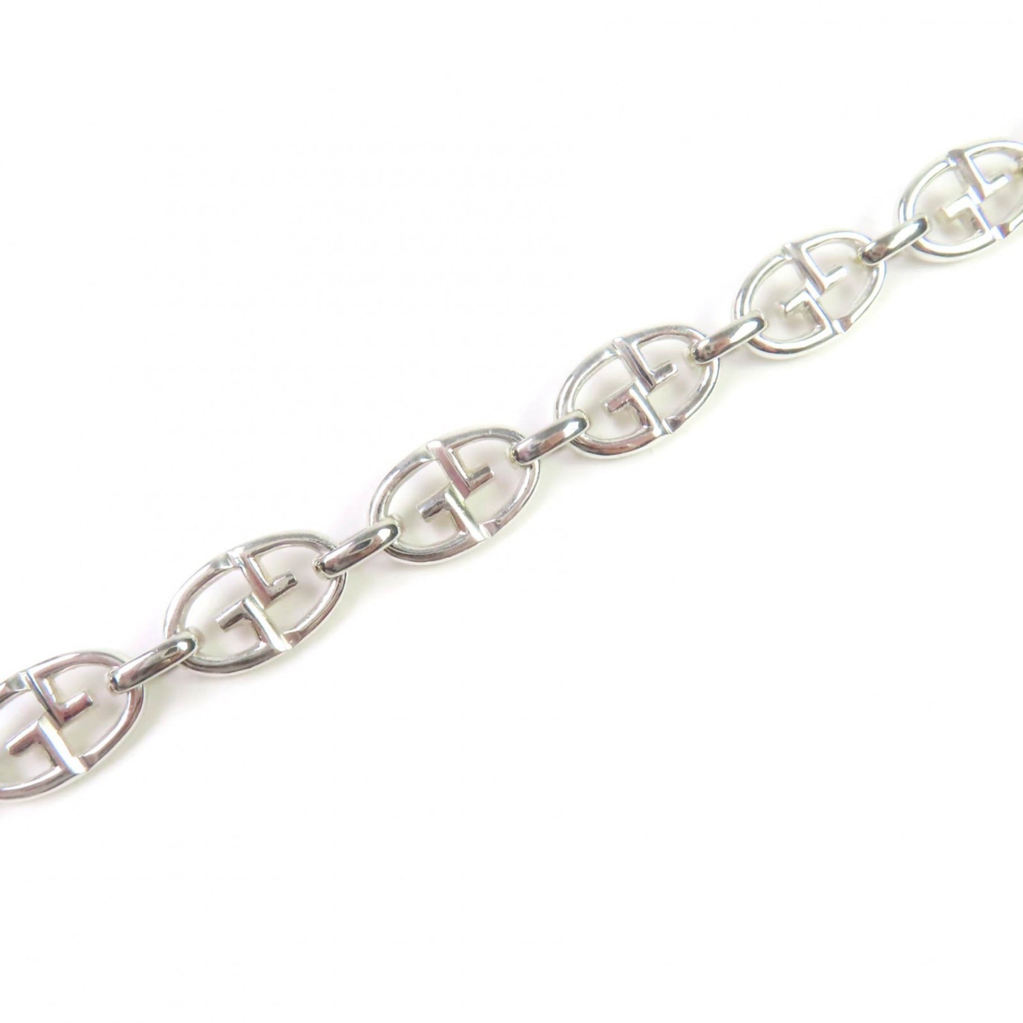 Vintage Double G Anchor Chain Necklace Sterling Silver
