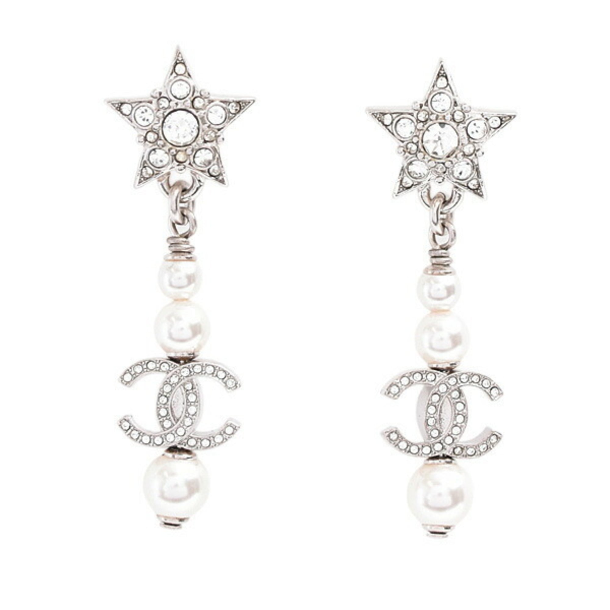 CC Logo Star Earrings Metal