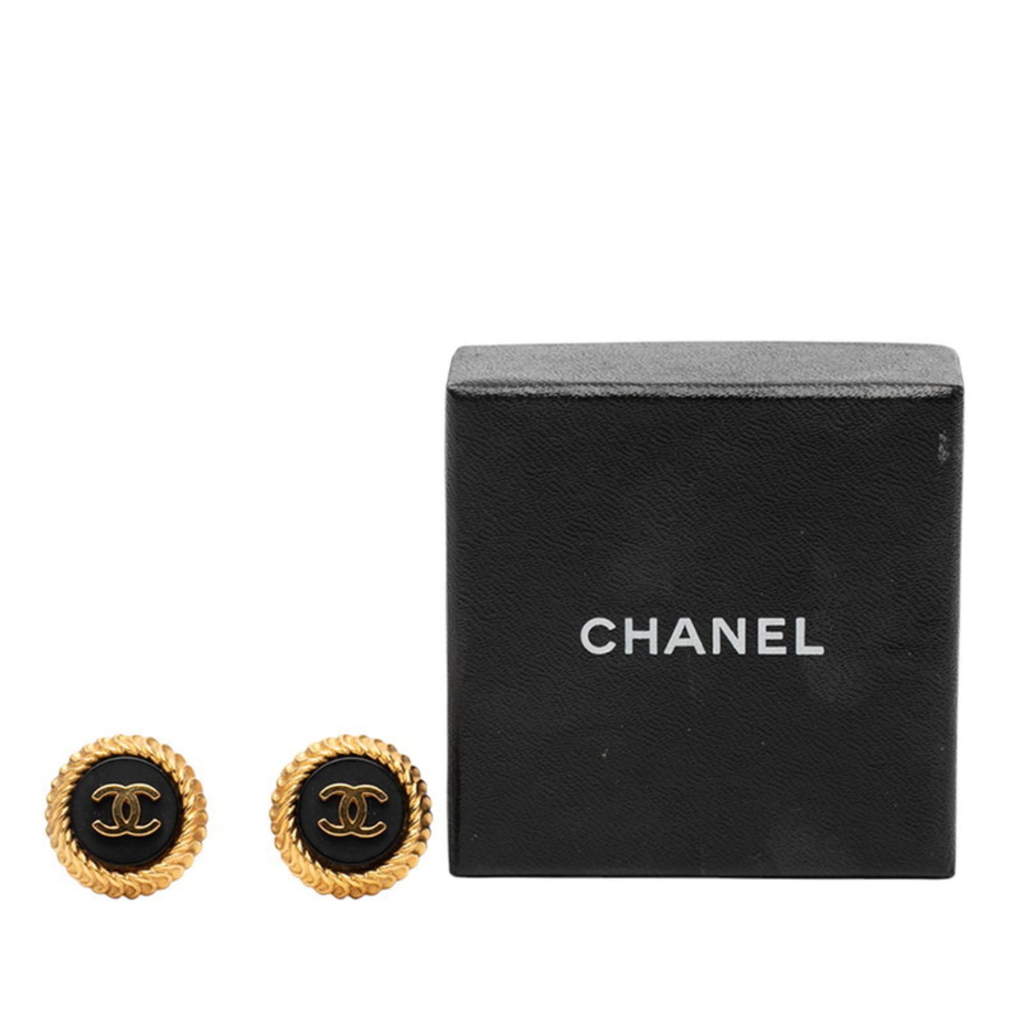 CC Logo Clip-On Earrings Gold-Tone Metal
