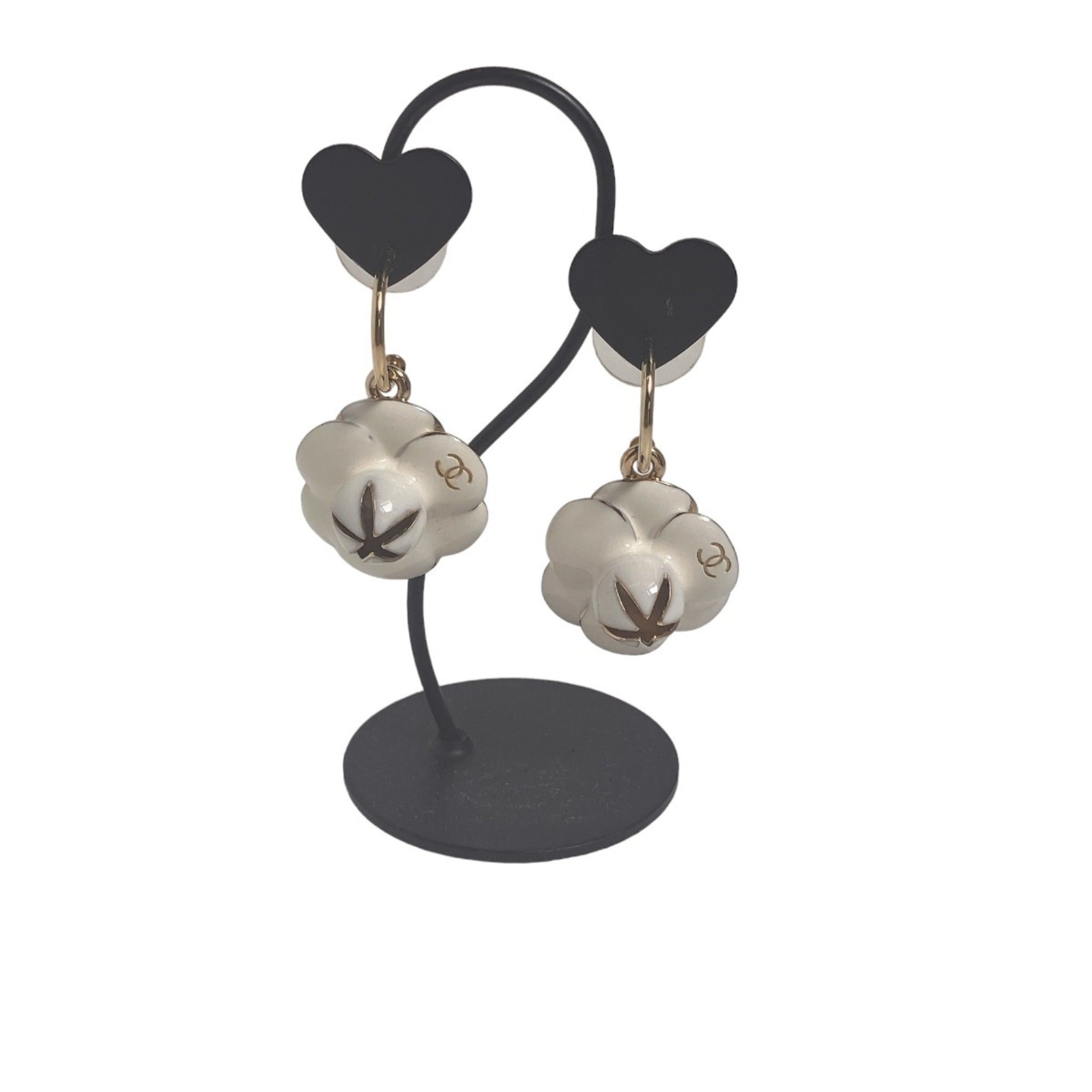 CC Logo Hoop Earrings Gold-Tone Metal Gold-Tone Metal