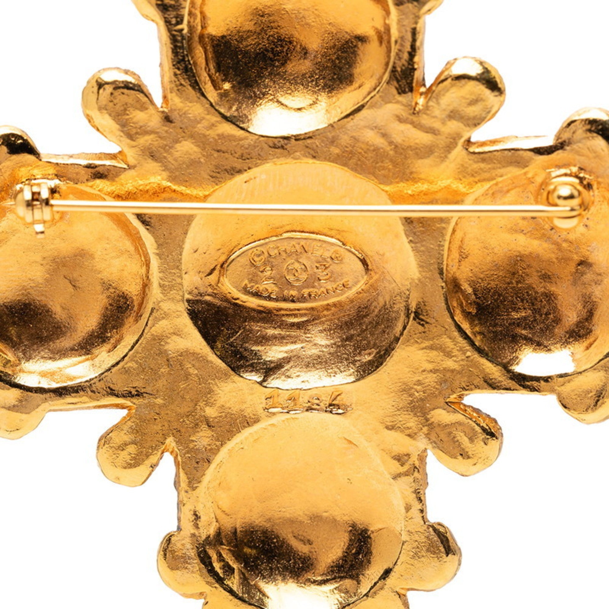 Vintage Clover Motif Brooch Metal