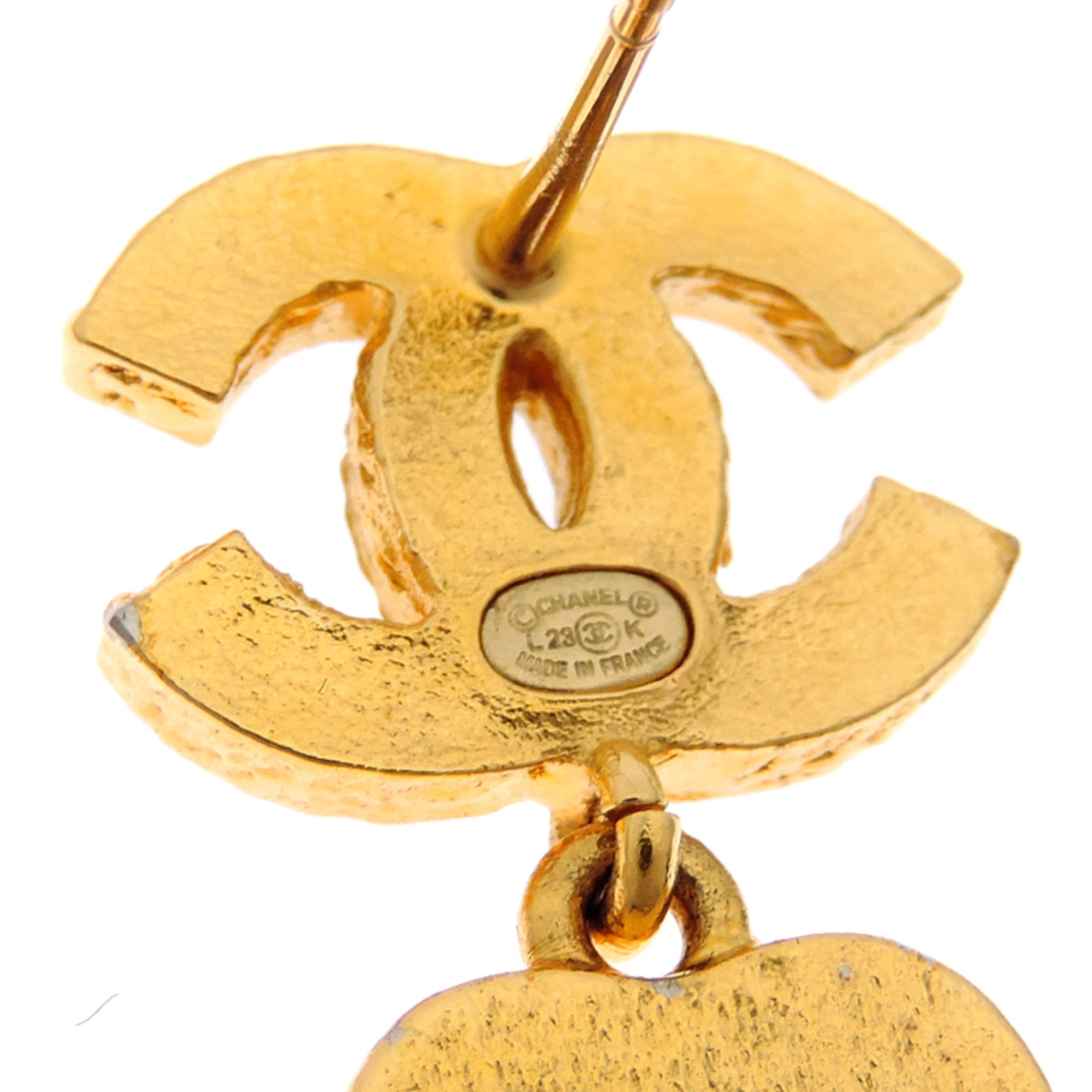 CC Logo Flower Earrings Gold-Tone Metal Gold-Tone Metal
