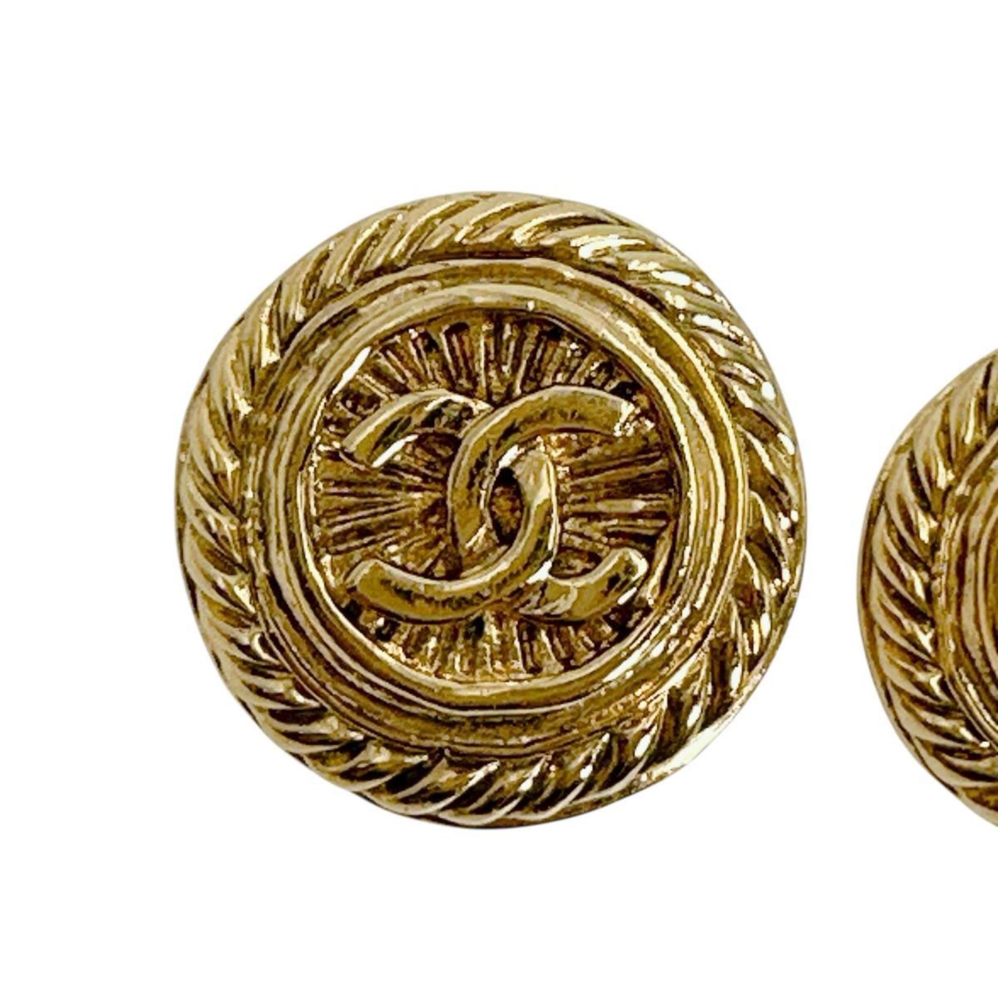 CC Logo Clip-On Earrings Gold-Tone Metal Gold-Tone Metal