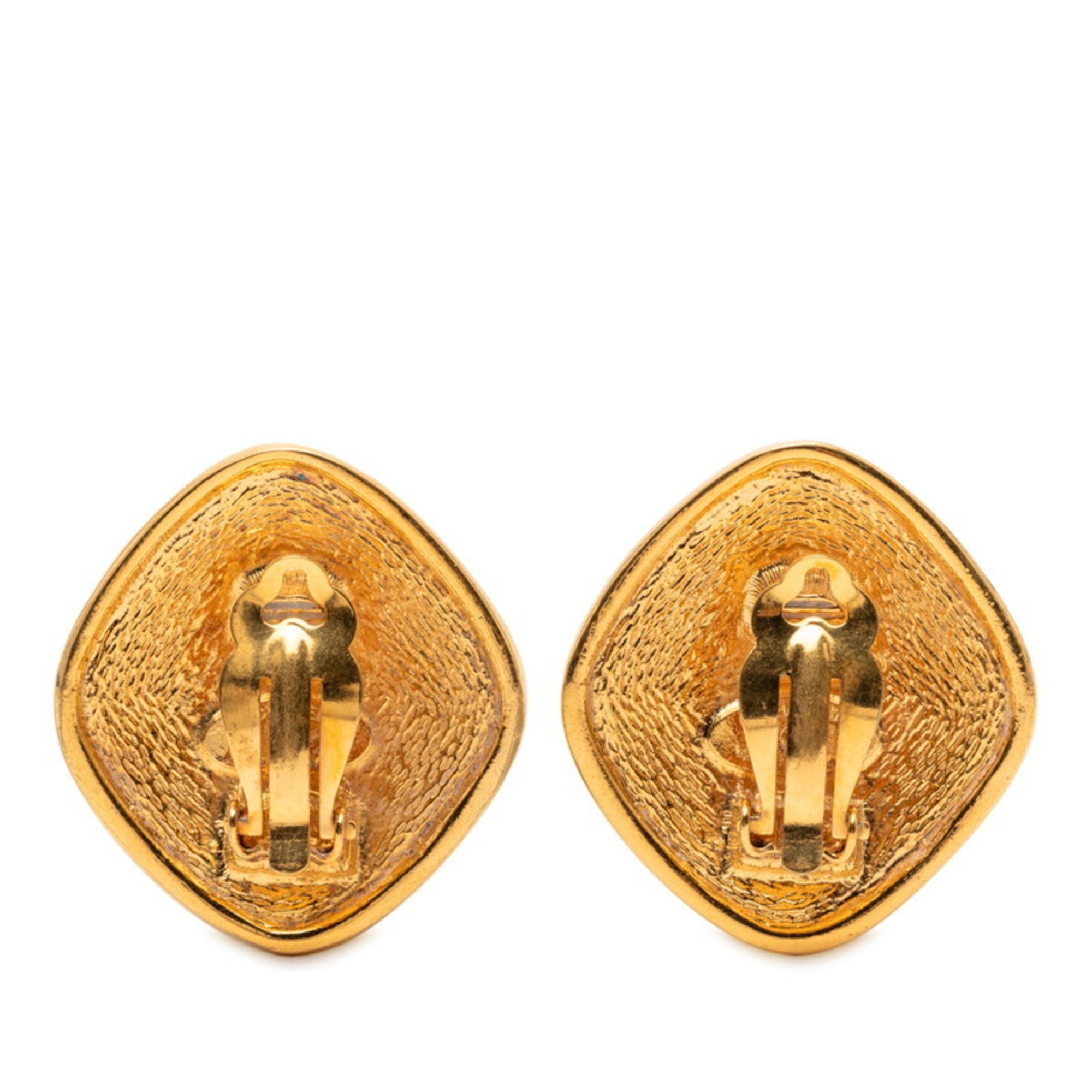 CC Logo Clip-On Earrings Metal Gold-Tone Metal