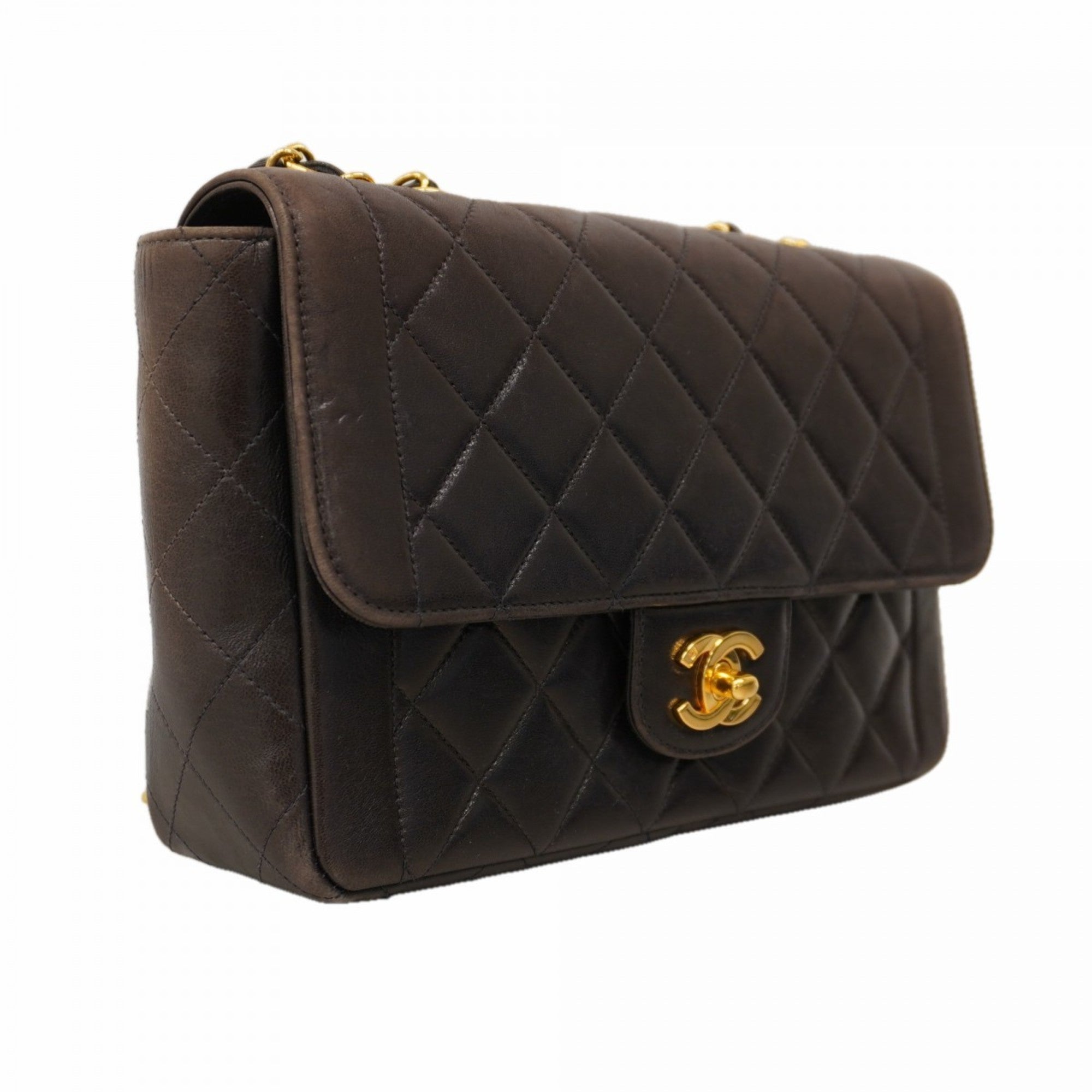 Vintage CC Chain Flap Bag Quilted Lambskin Small