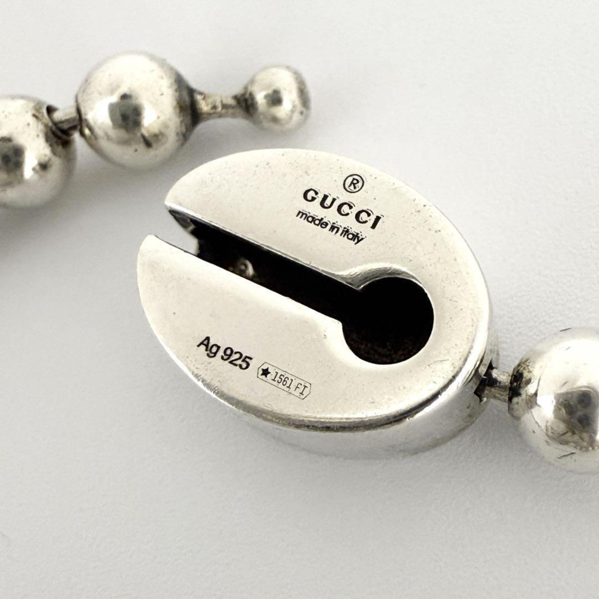 GG Ball Chain Pendant Necklace Sterling Silver