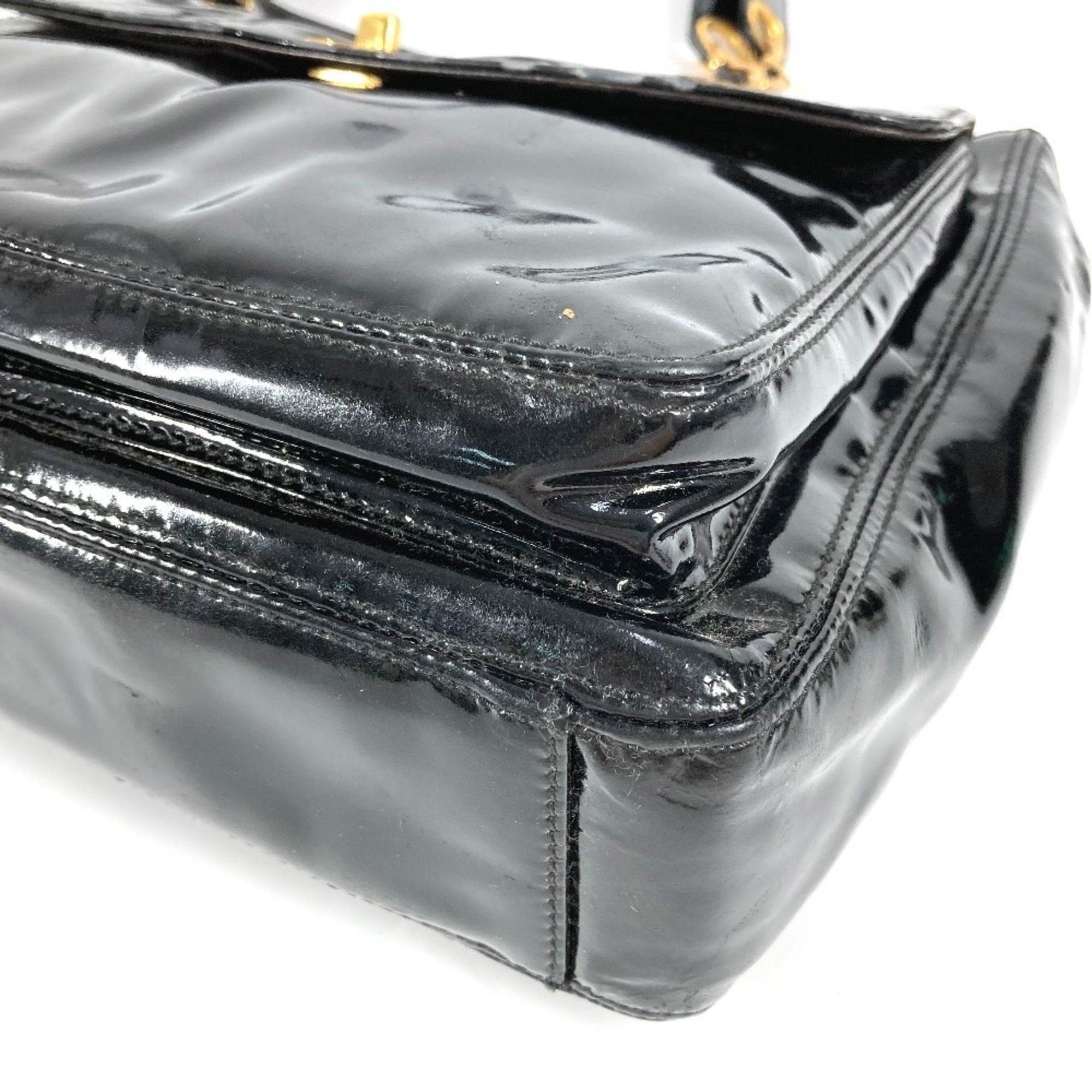 Vintage Front Pocket Chain Tote Patent Medium