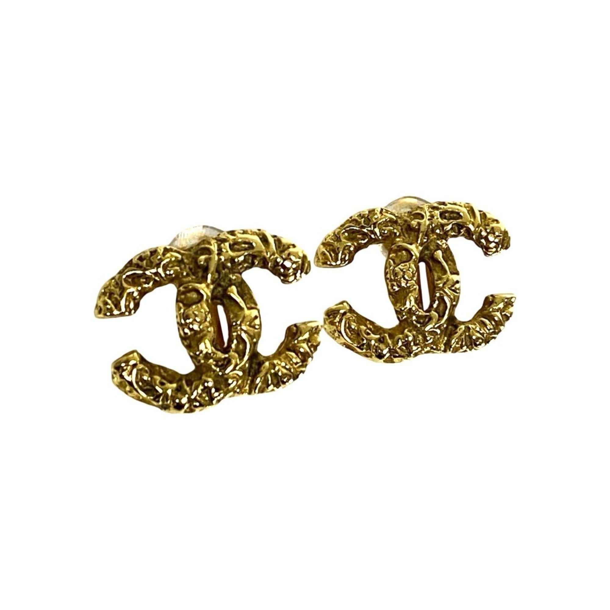 CC Logo Clip-On Earrings Metal Gold-Tone Metal