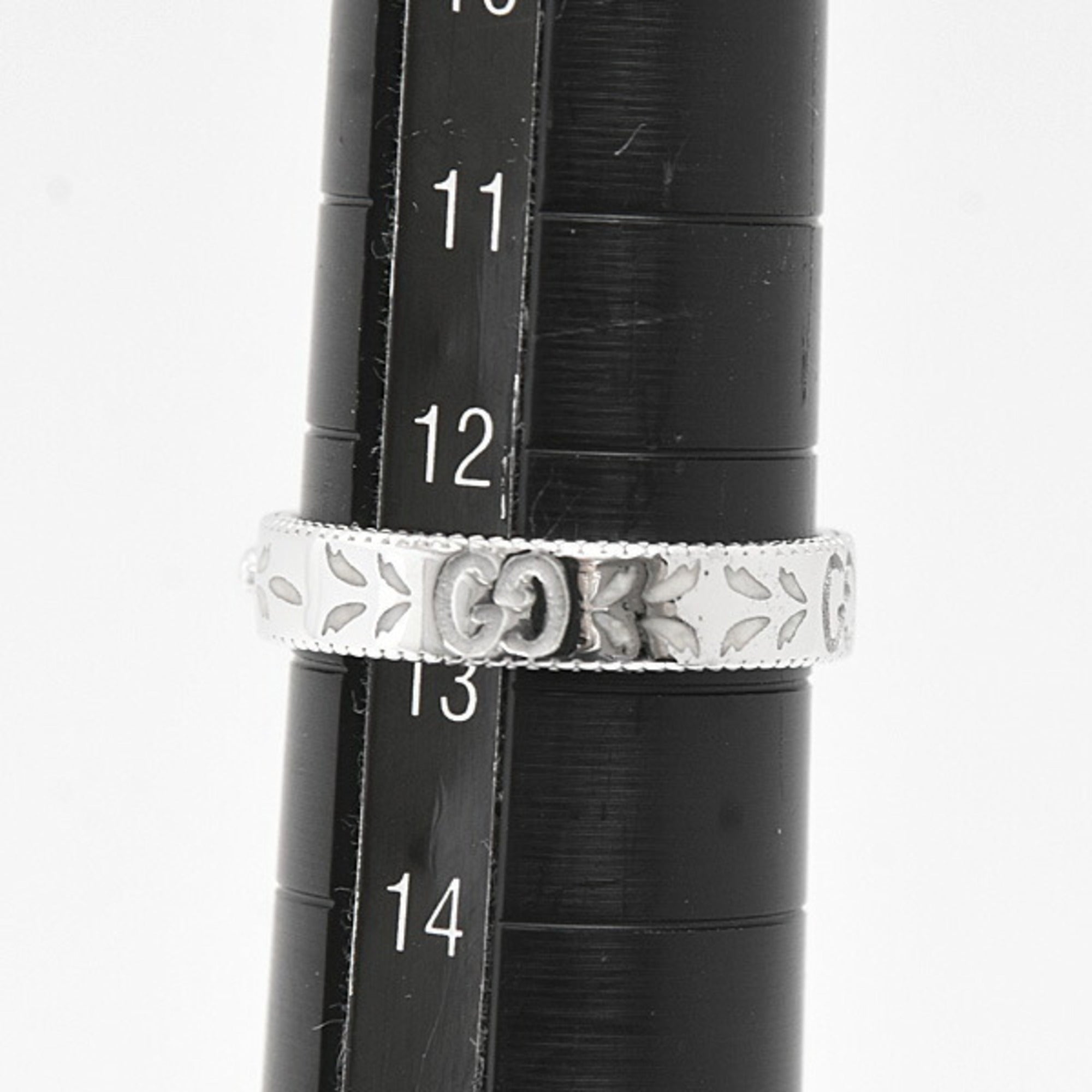 Band Ring Enamel and 18K White Gold With Diamond