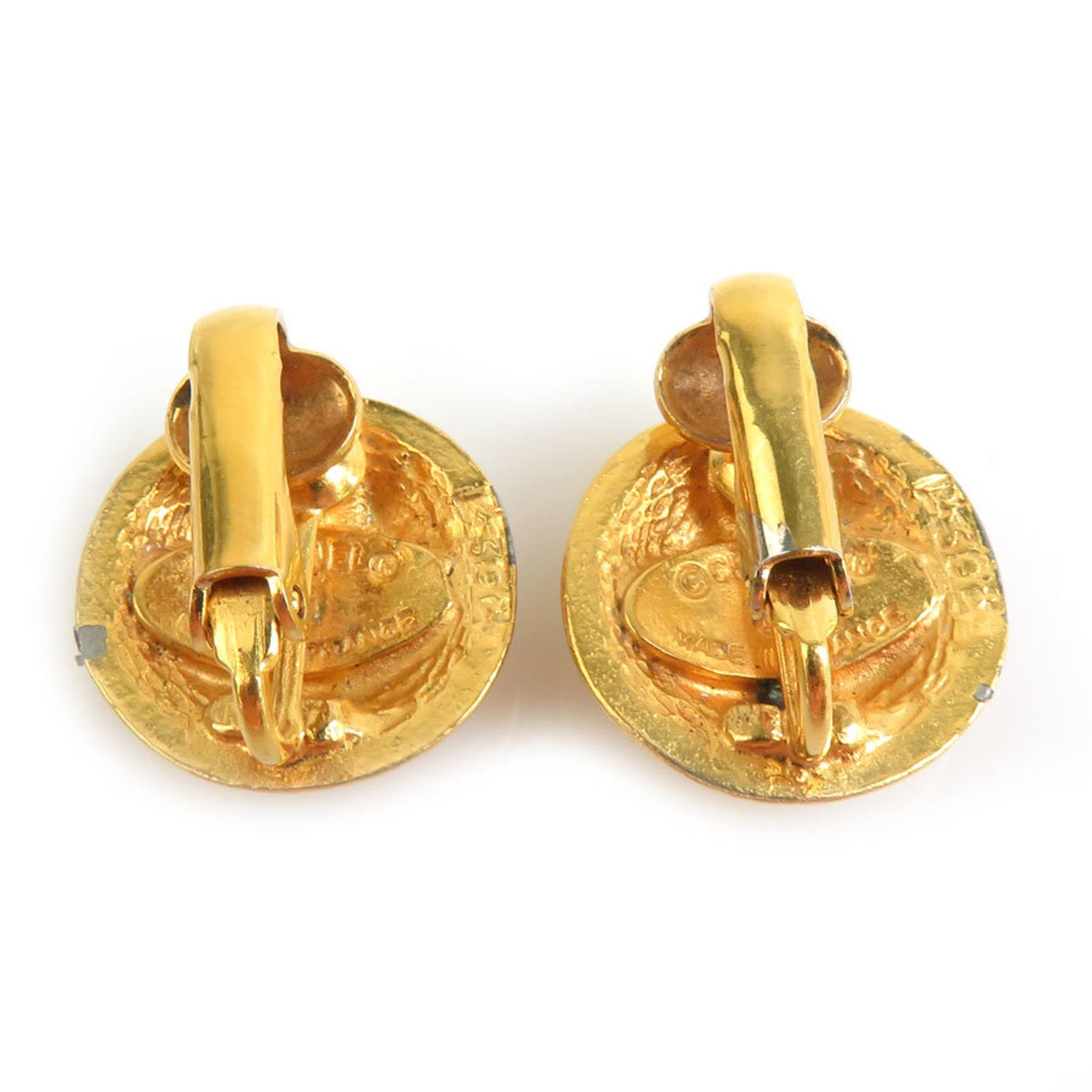 CC Logo Clip-On Earrings Gold-Tone Metal Gold-Tone Metal