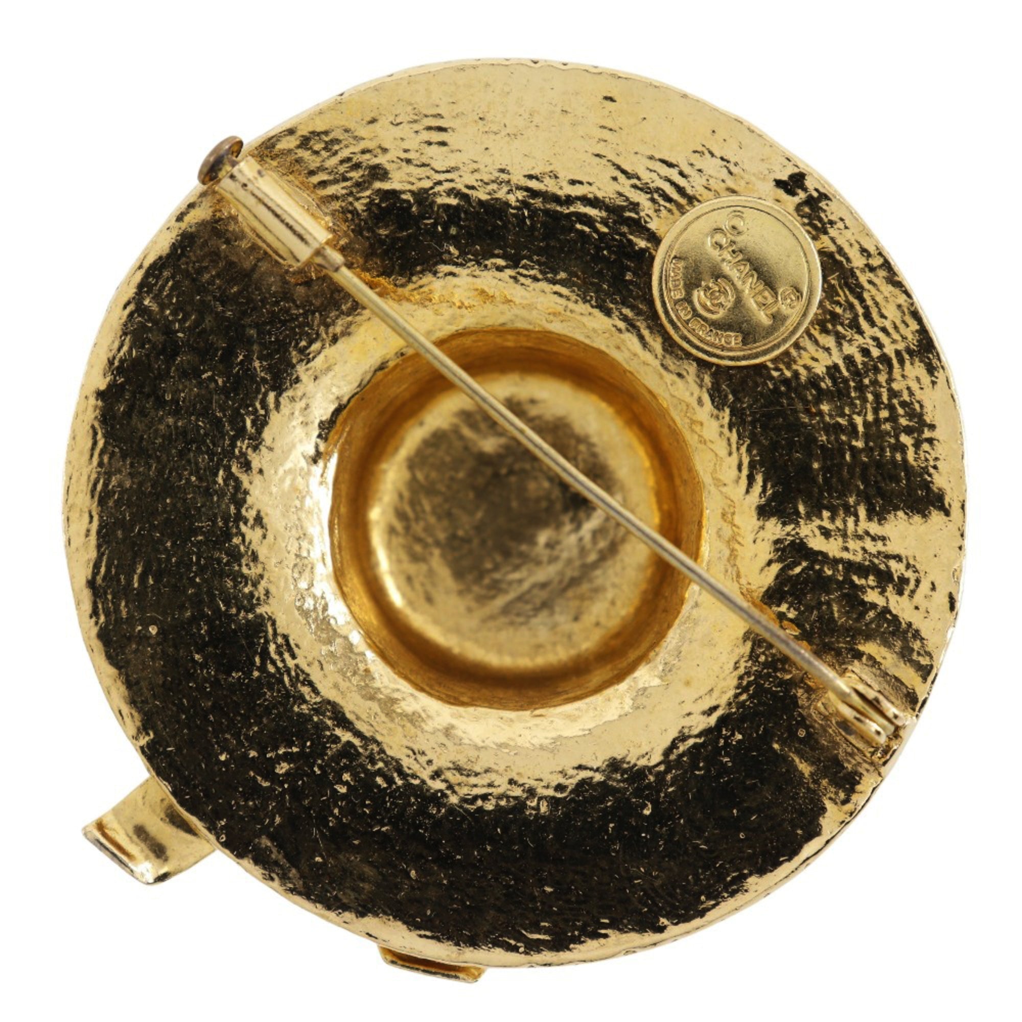 Straw Hat Brooch Metal